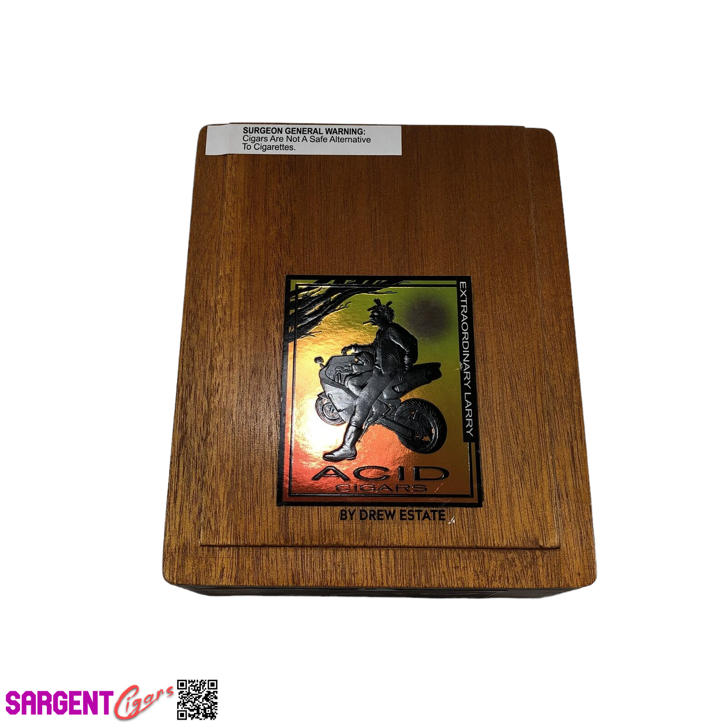 Acid Juggernaut Extraordinary Larry Empty Wooden Cigar Box 6.5x8x3.5