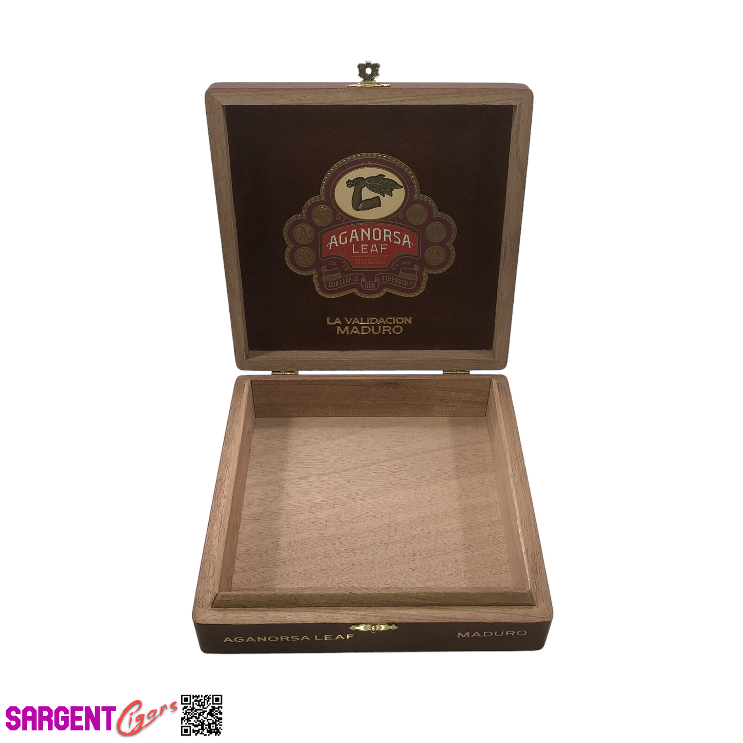 Aganorsa Leaf Validacion Maduro Toro Empty Wooden Cigar Box 7.5x7.5x1.75