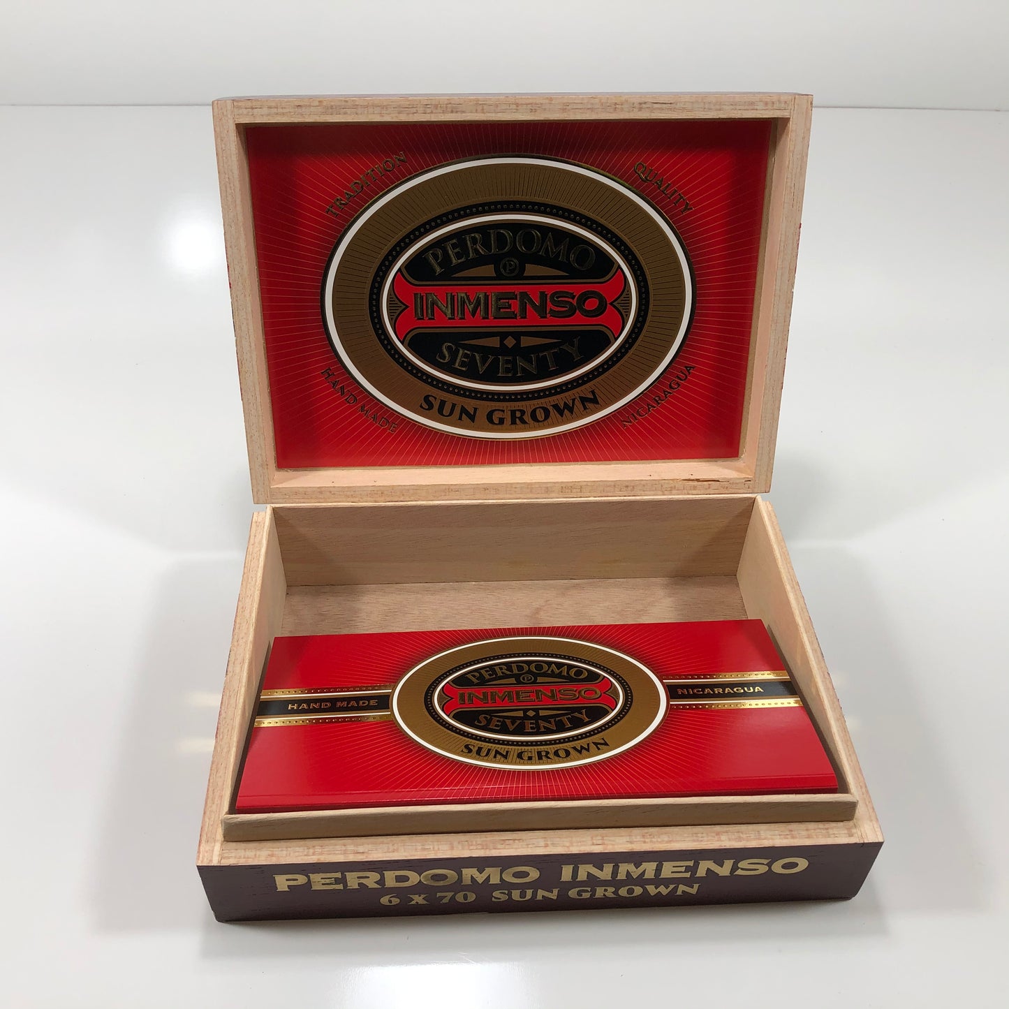 Perdomo Inmenso 6x70 Sungrown Empty Wooden Cigar Box 9.75x7x3