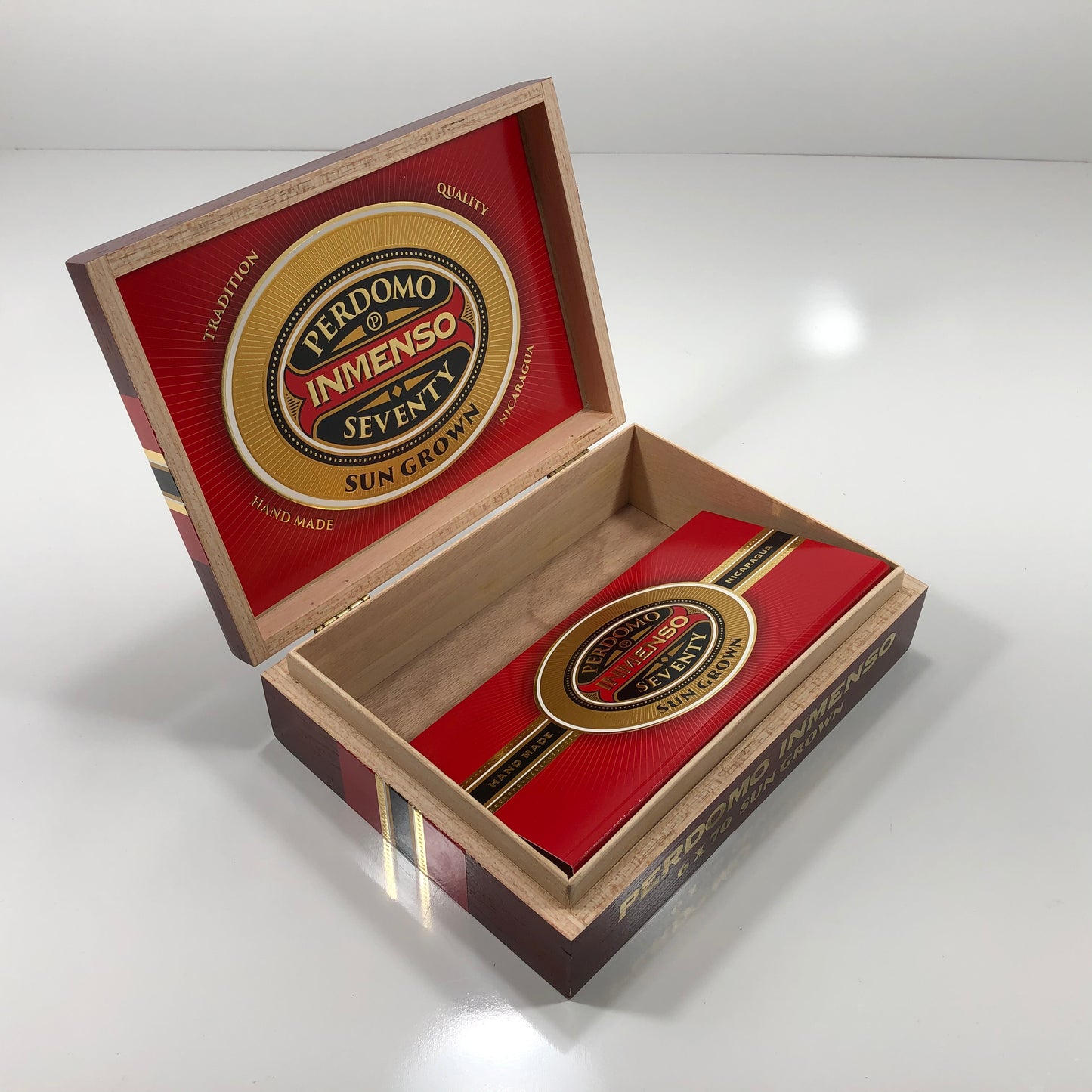 Perdomo Inmenso 6x70 Sungrown Empty Wooden Cigar Box 9.75x7x3