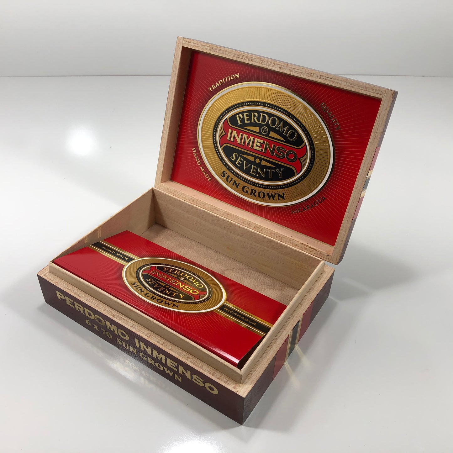 Perdomo Inmenso 6x70 Sungrown Empty Wooden Cigar Box 9.75x7x3