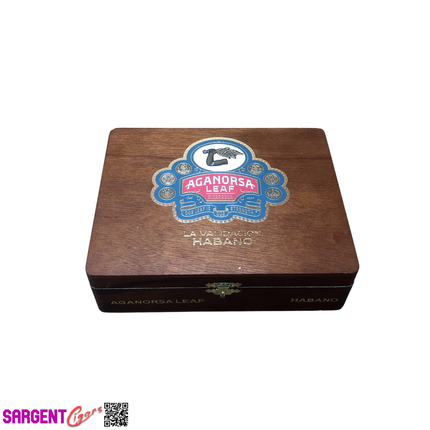 Aganorsa Leaf Validacion Hab Gran Robusto Empty Wooden Cigar Box 7.5x6.25x2