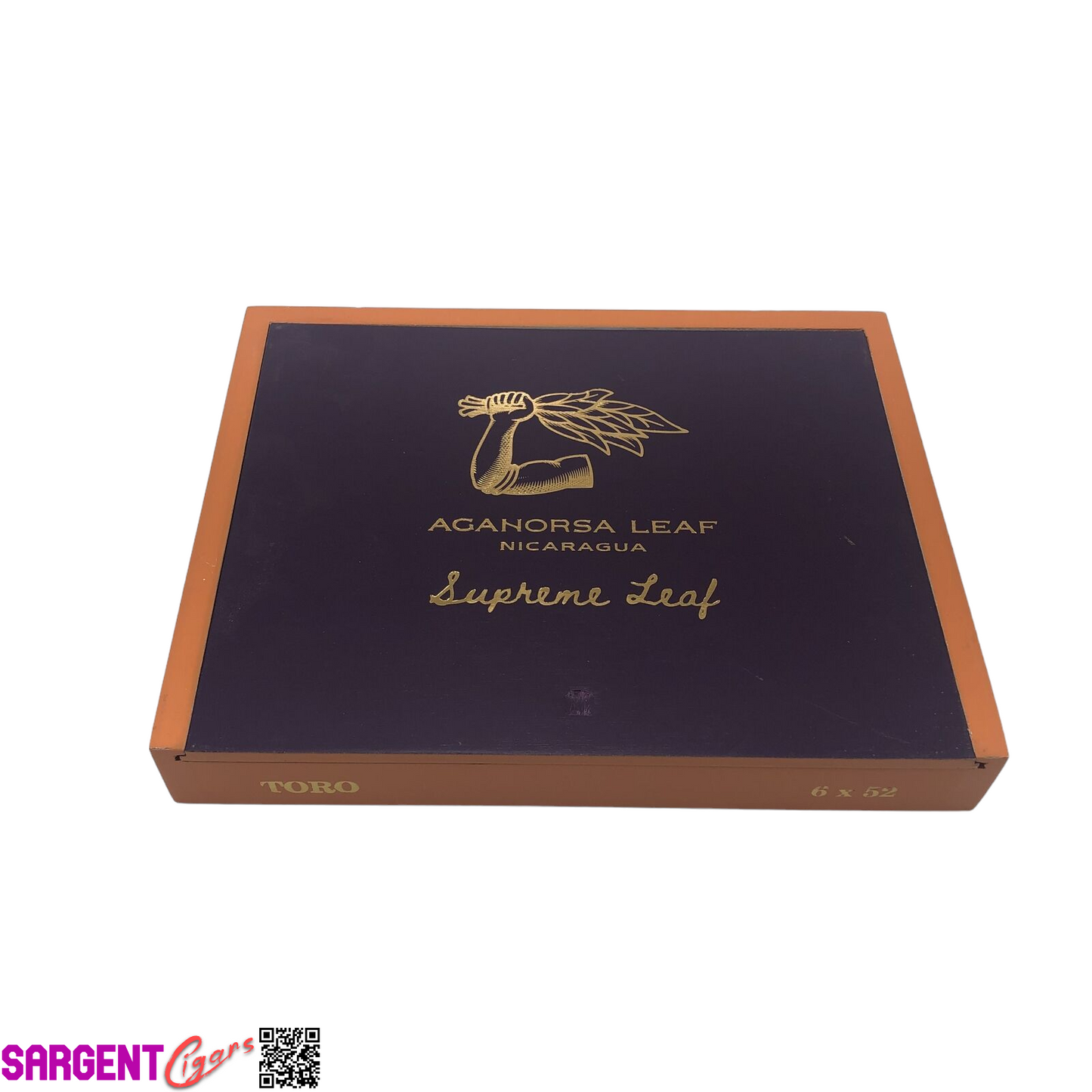 Aganorsa Leaf Supreme Leaf Toro Empty Wooden Cigar Box 9x7x1.25