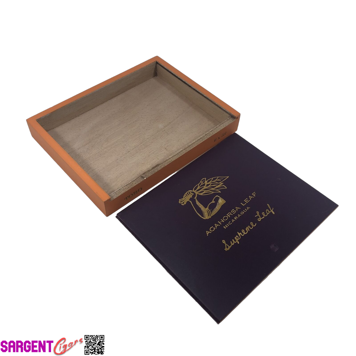 Aganorsa Leaf Supreme Leaf Toro Empty Wooden Cigar Box 9x7x1.25