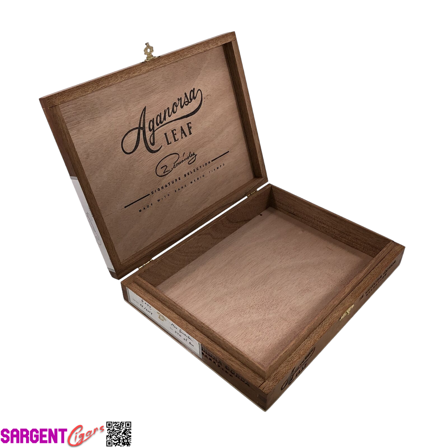 Aganorsa Leaf Toro Empty Wooden Cigar Box 9.25x7.25x2