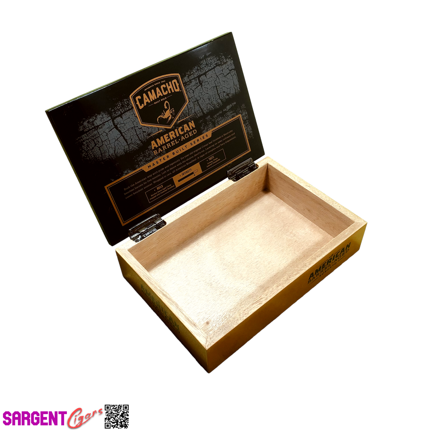 Camacho Barrel Aged Robusto Empty Wooden Cigar Box 8.5x5.75x2.25