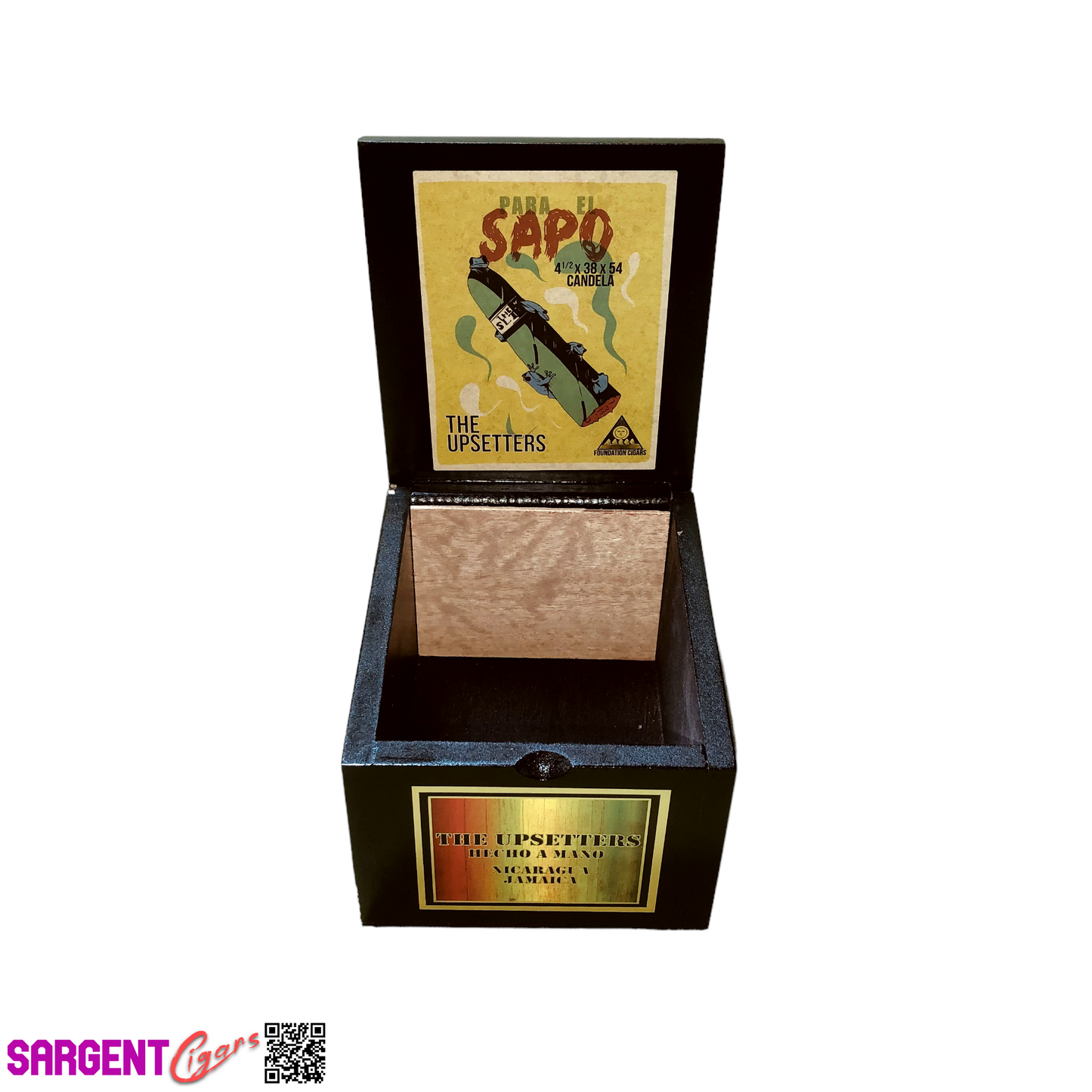 The Upsetters Para El Sapo Empty Wooden Cigar Box 4.5x5.5x3.5