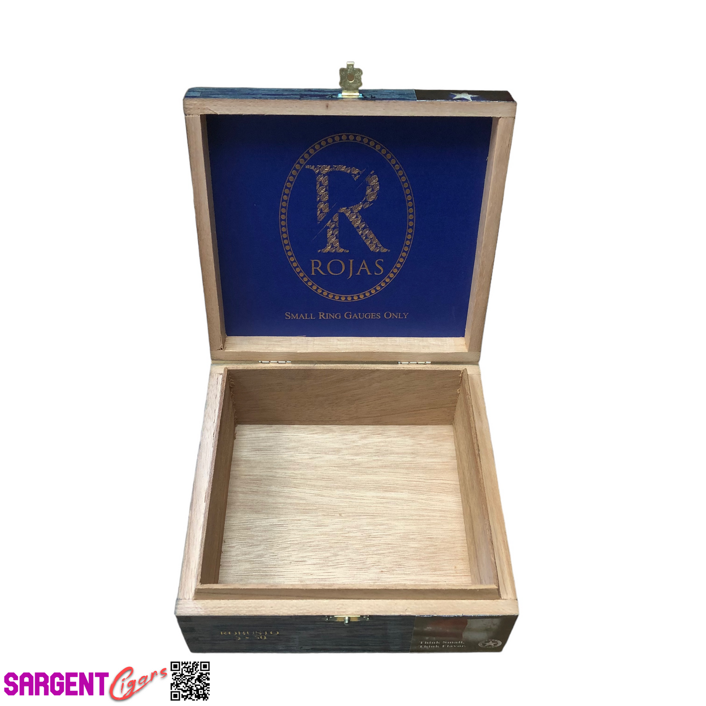 Rojas Robusto Empty Wooden Cigar Box 6.5x6x2.75