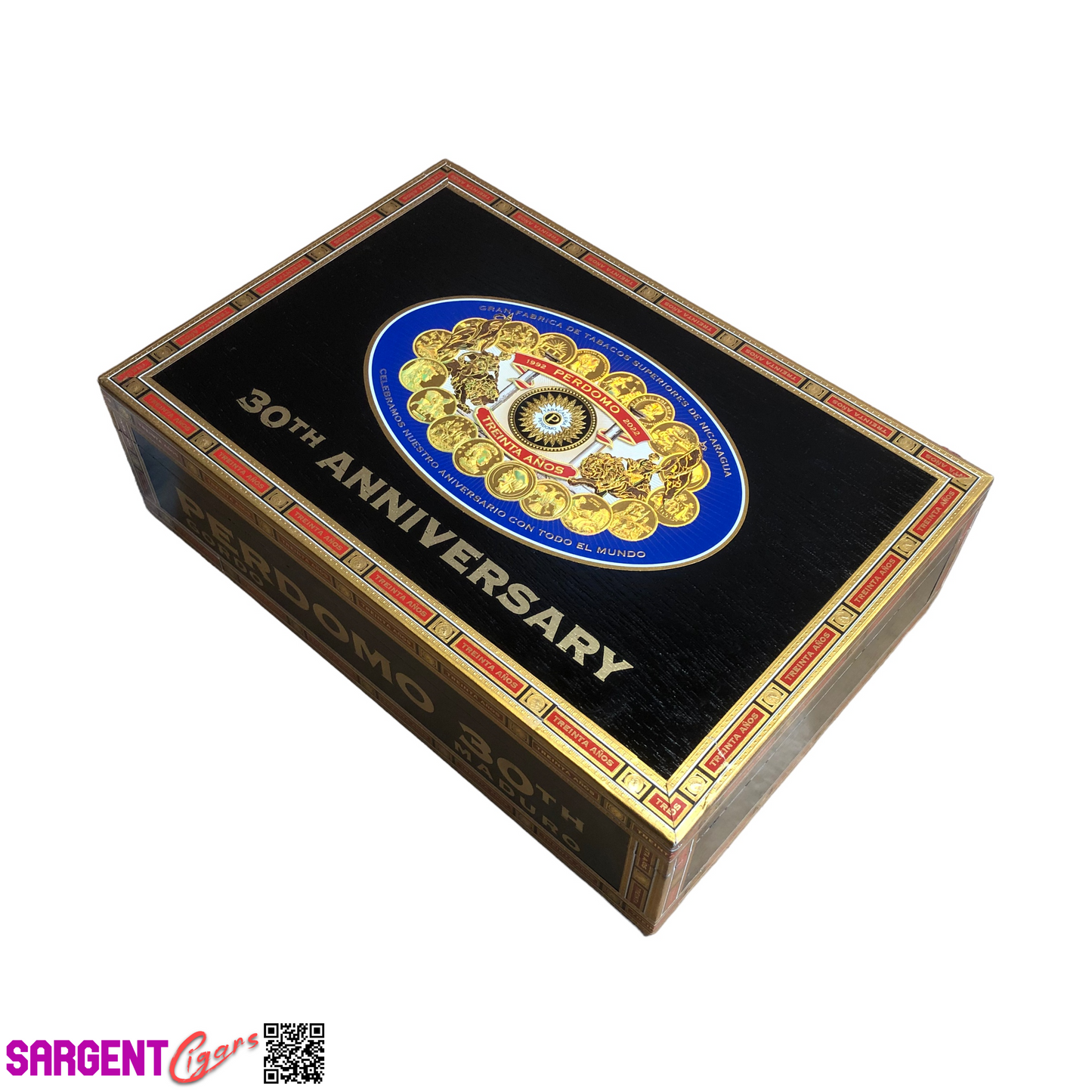 Perdomo 30th Maduro Gordo Empty Wooden Cigar Box 10.5x7x3