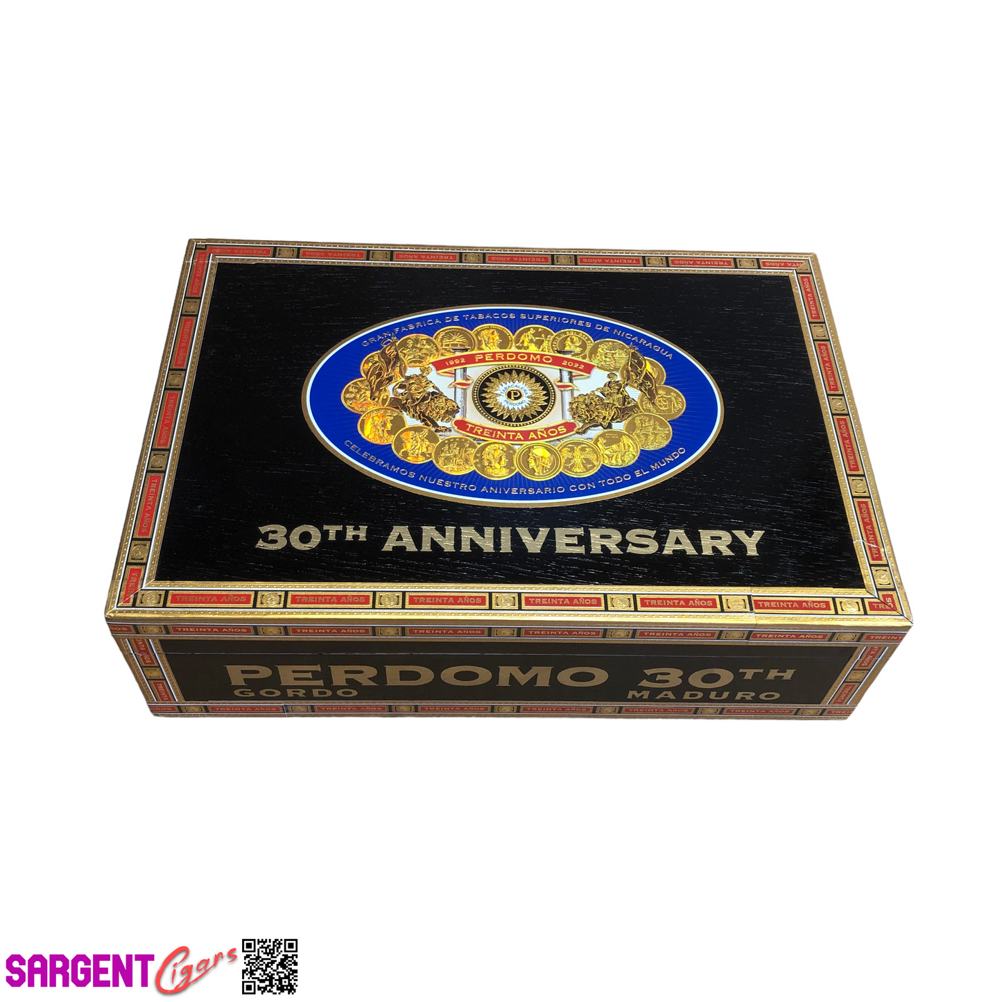 Perdomo 30th Maduro Gordo Empty Wooden Cigar Box 10.5x7x3