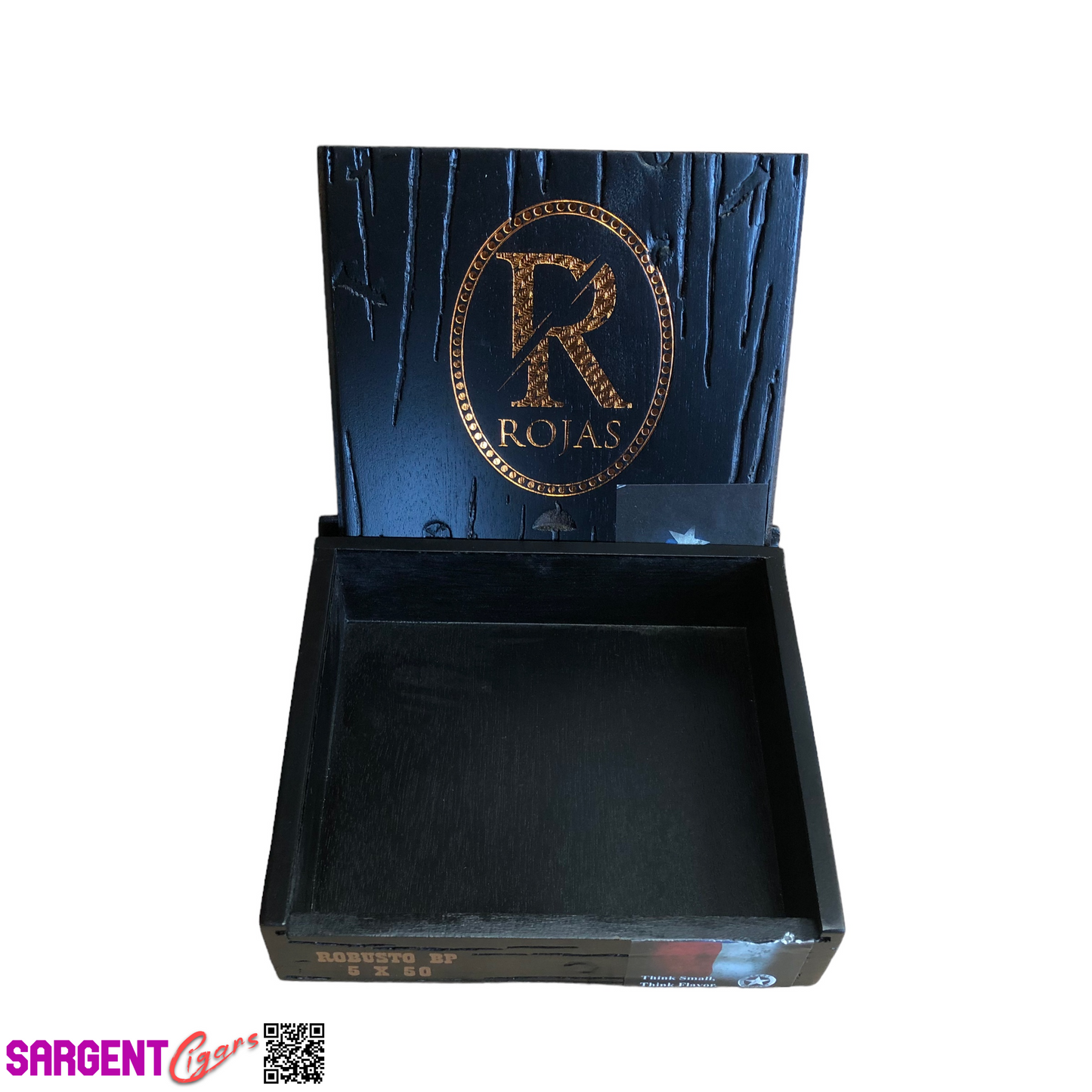 Rojas Robusto Empty Wooden Cigar Box 6.75x6.25x1.75