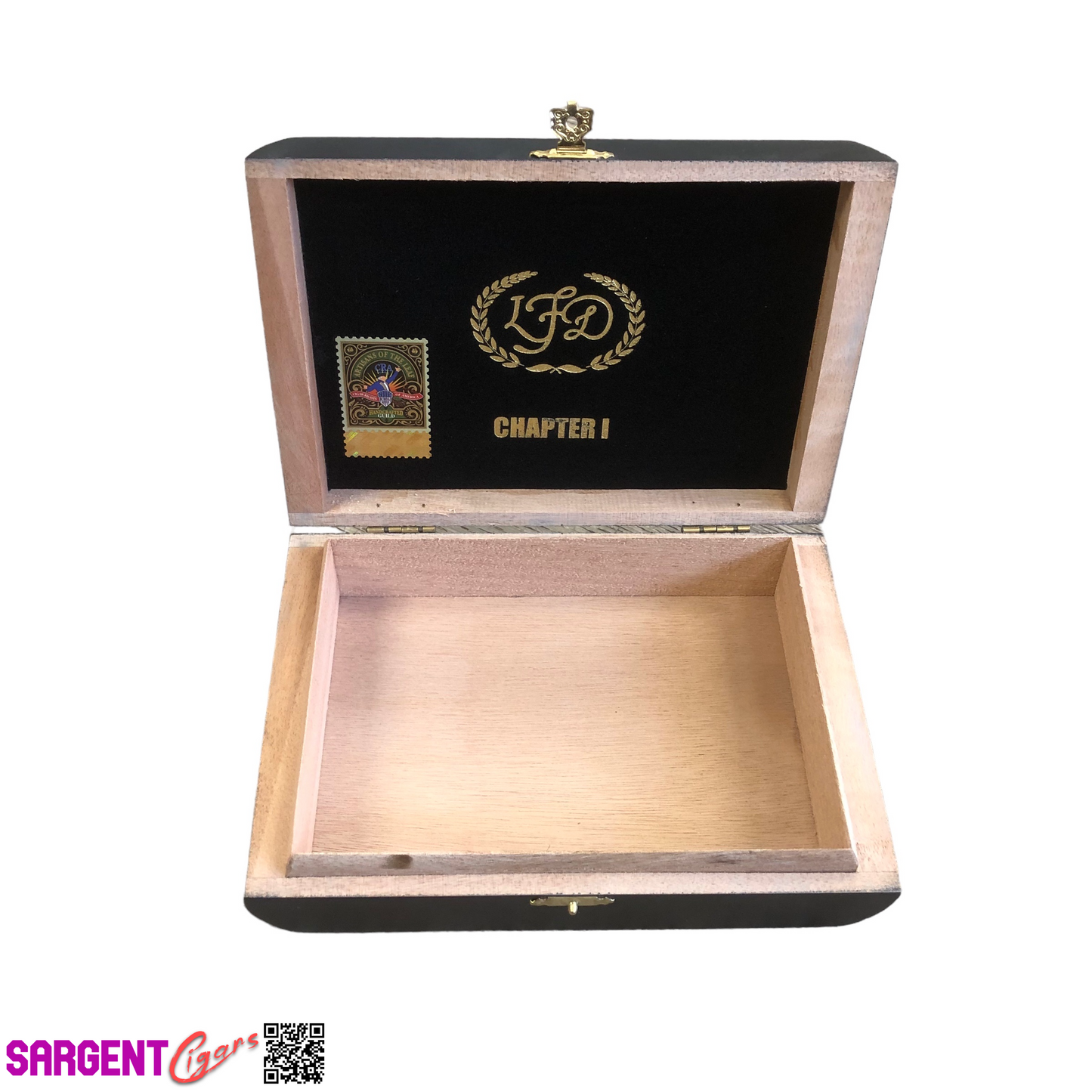 LFD Chapter 1 Empty Wooden Cigar Box 8x5.5x2