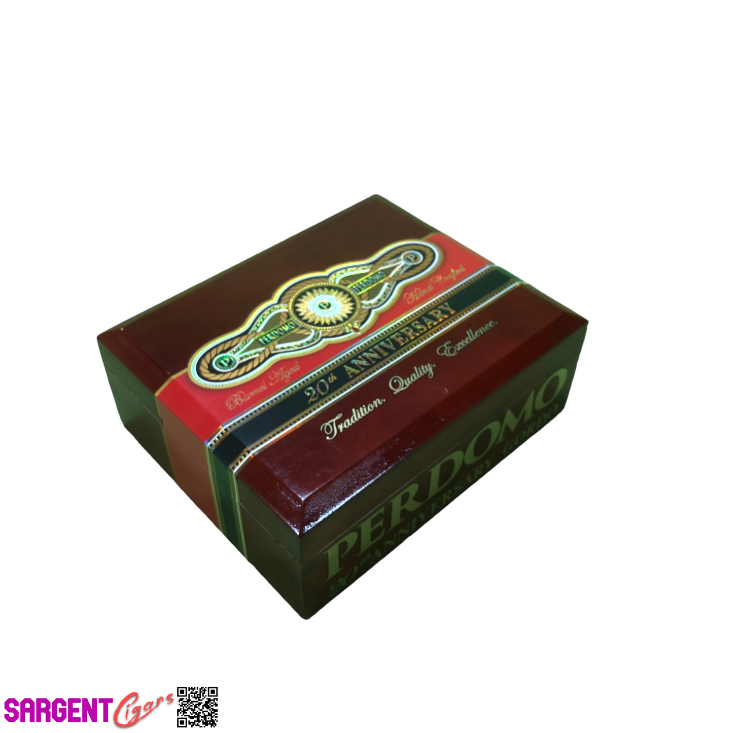 Perdomo 20th Anniversary Sun Grown Gordo Empty Wooden Cigar Box 8.5x7x3.25