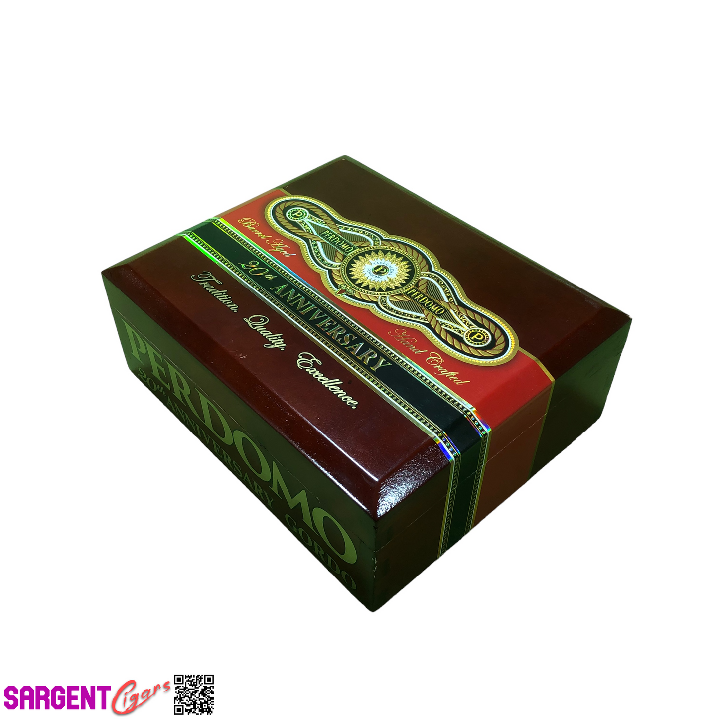 Perdomo 20th Anniversary Sun Grown Gordo Empty Wooden Cigar Box 8.5x7x3.25