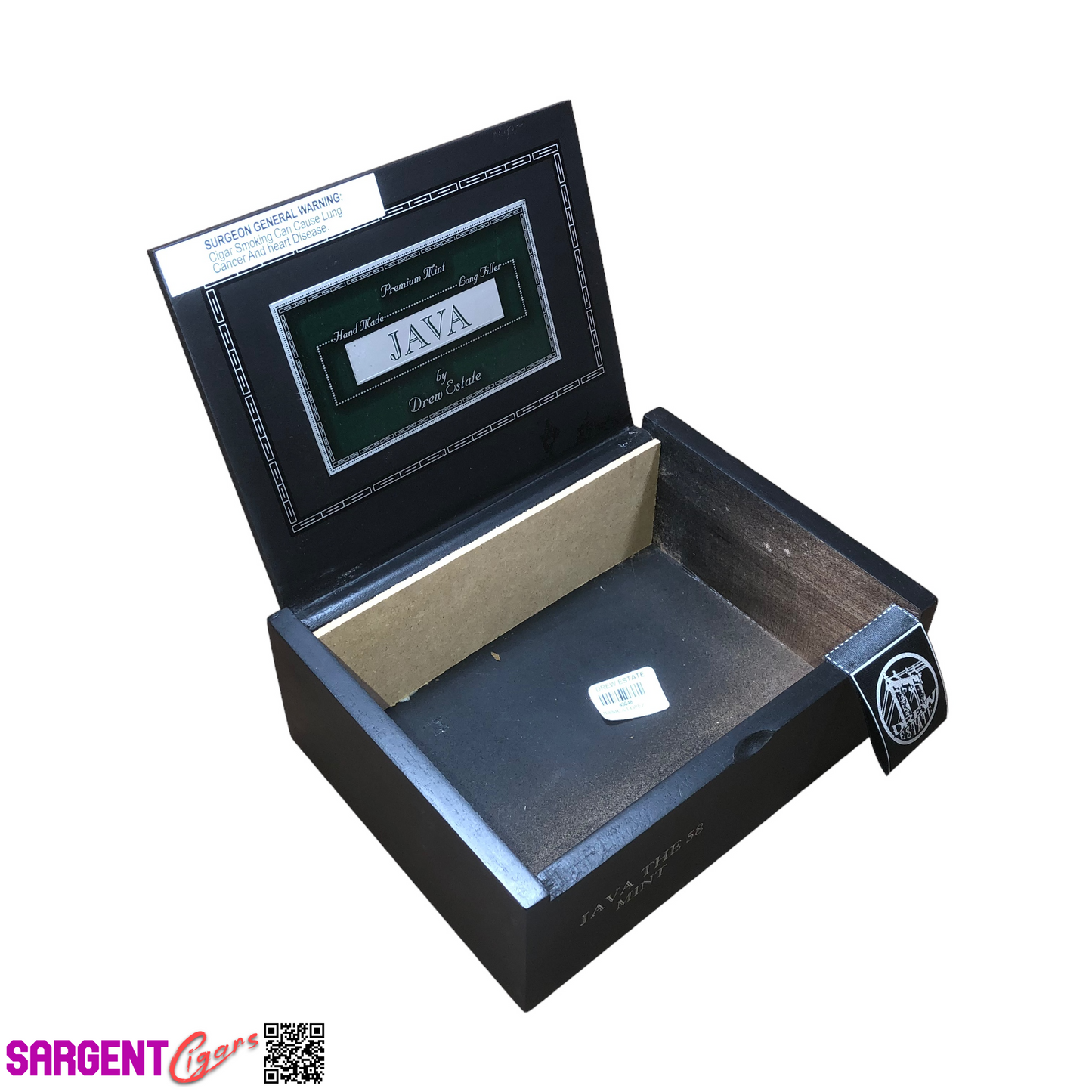 Java 58 Empty Wooden Cigar Box 8.25x6.25x3