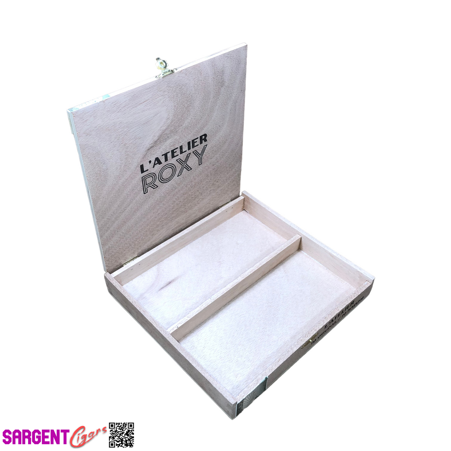 L'Atelier Roxy Empty Wooden Cigar Box 8.5x8x1.25