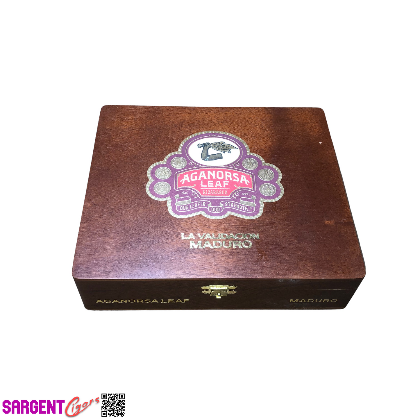 Aganorsa Leaf Validacion Maduro Gran Toro Empty Wooden Cigar Box 8.25x7.25x2