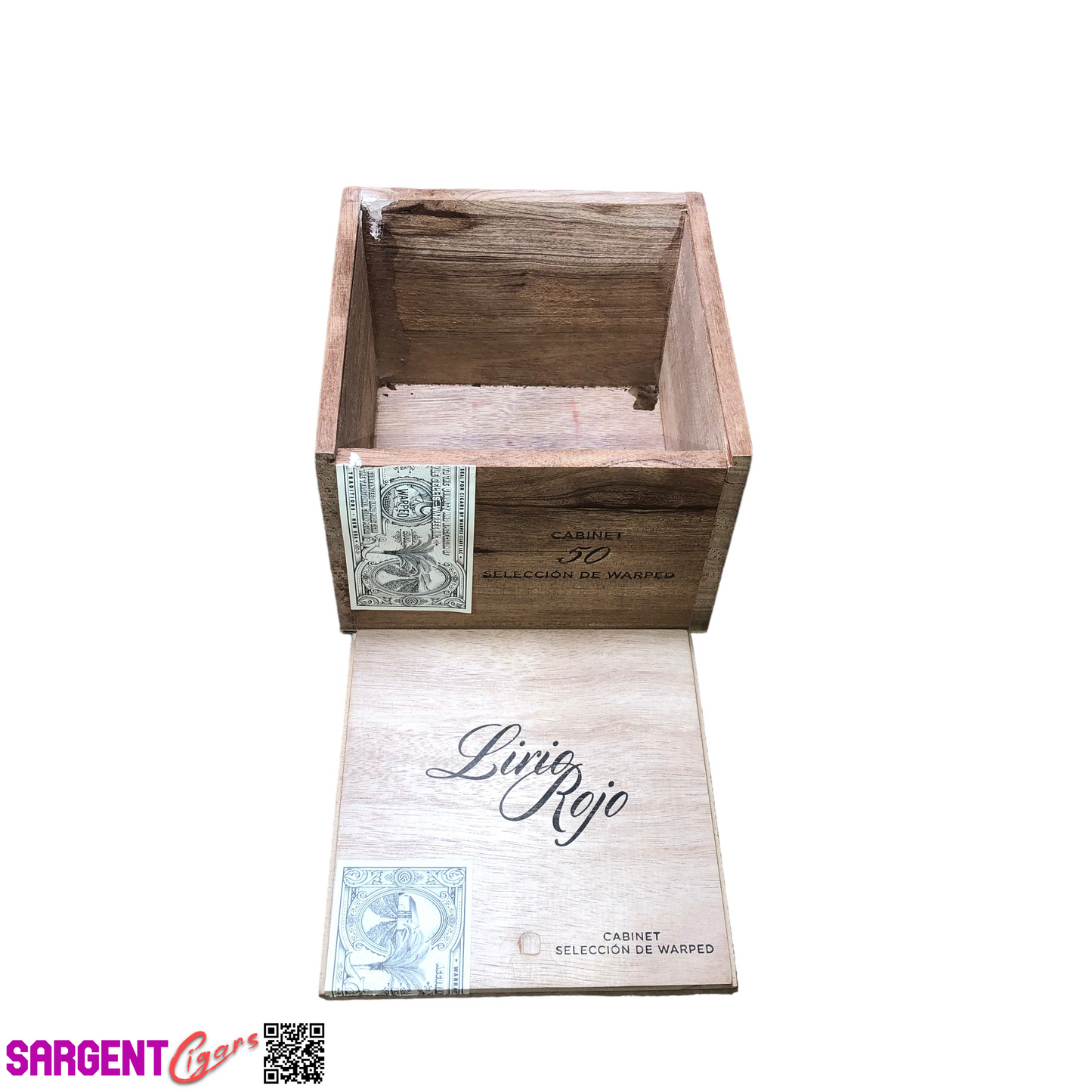 Rojas Lirio Rojo Empty Wooden Cigar Box 6.25x6.5x4.5