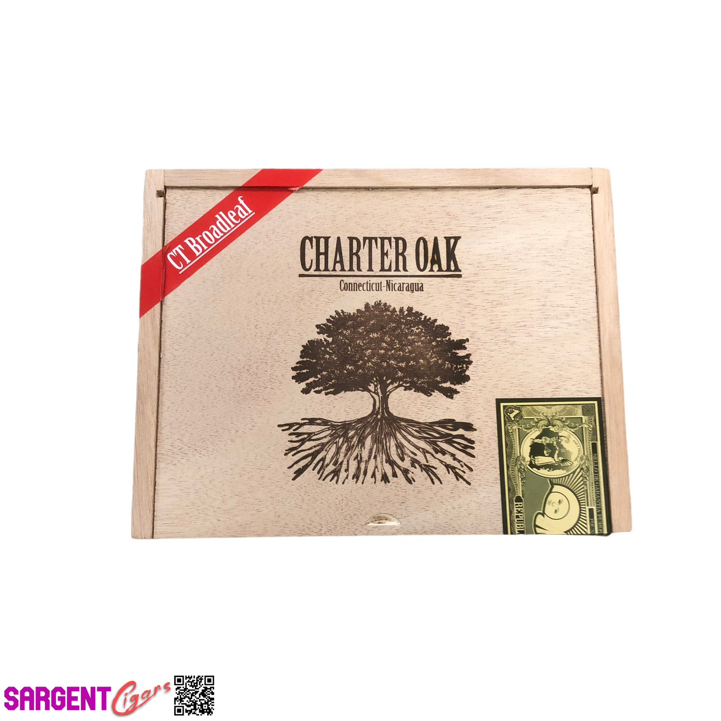 Charter Oak Toro Empty Wooden Cigar Box 9x7x2