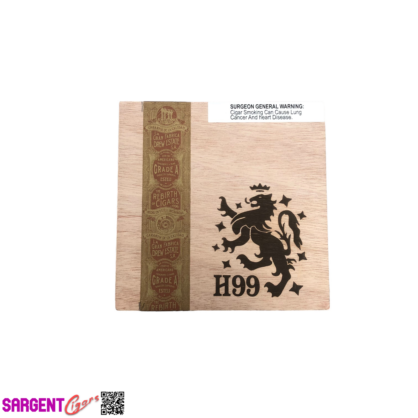 Liga Privada H99 Robusto Empty Wooden Cigar Box 6x6.25x4