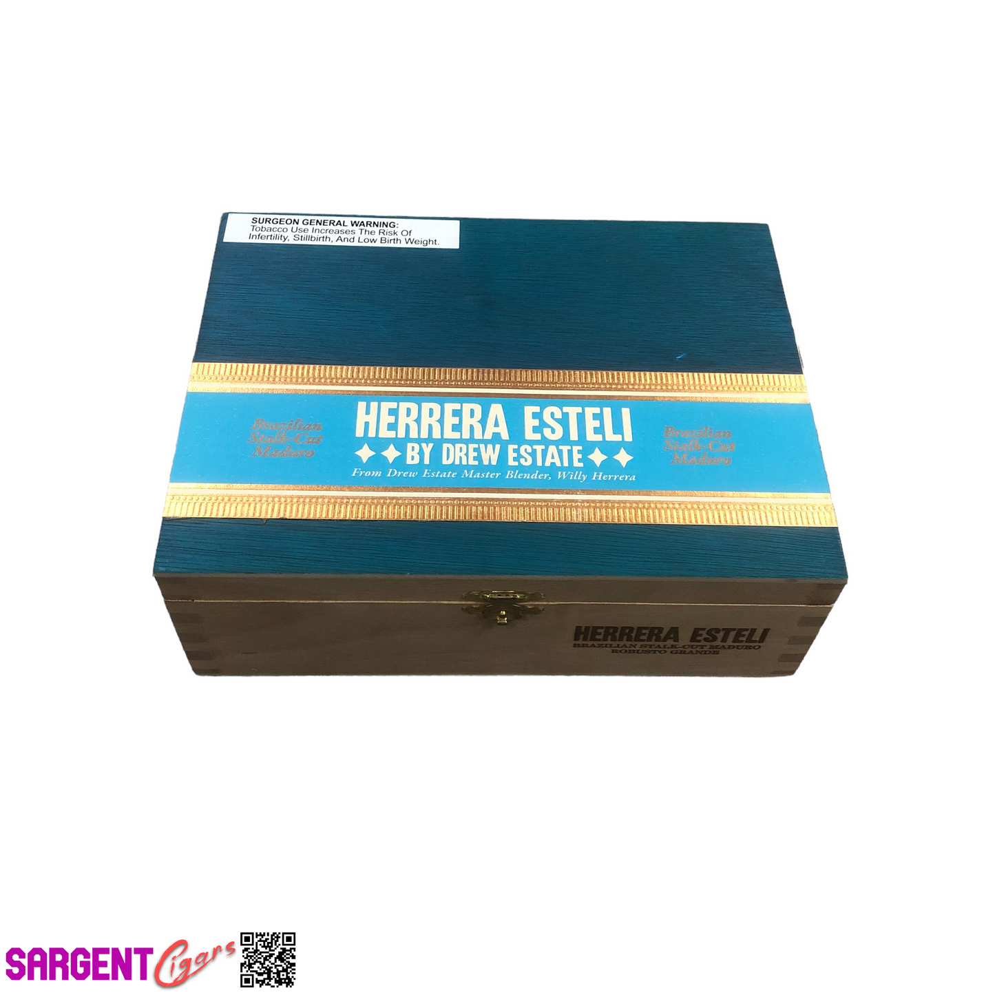 Herrera Esteli Maduro Robusto Empty Wooden Cigar Box 8.5x6.5x3