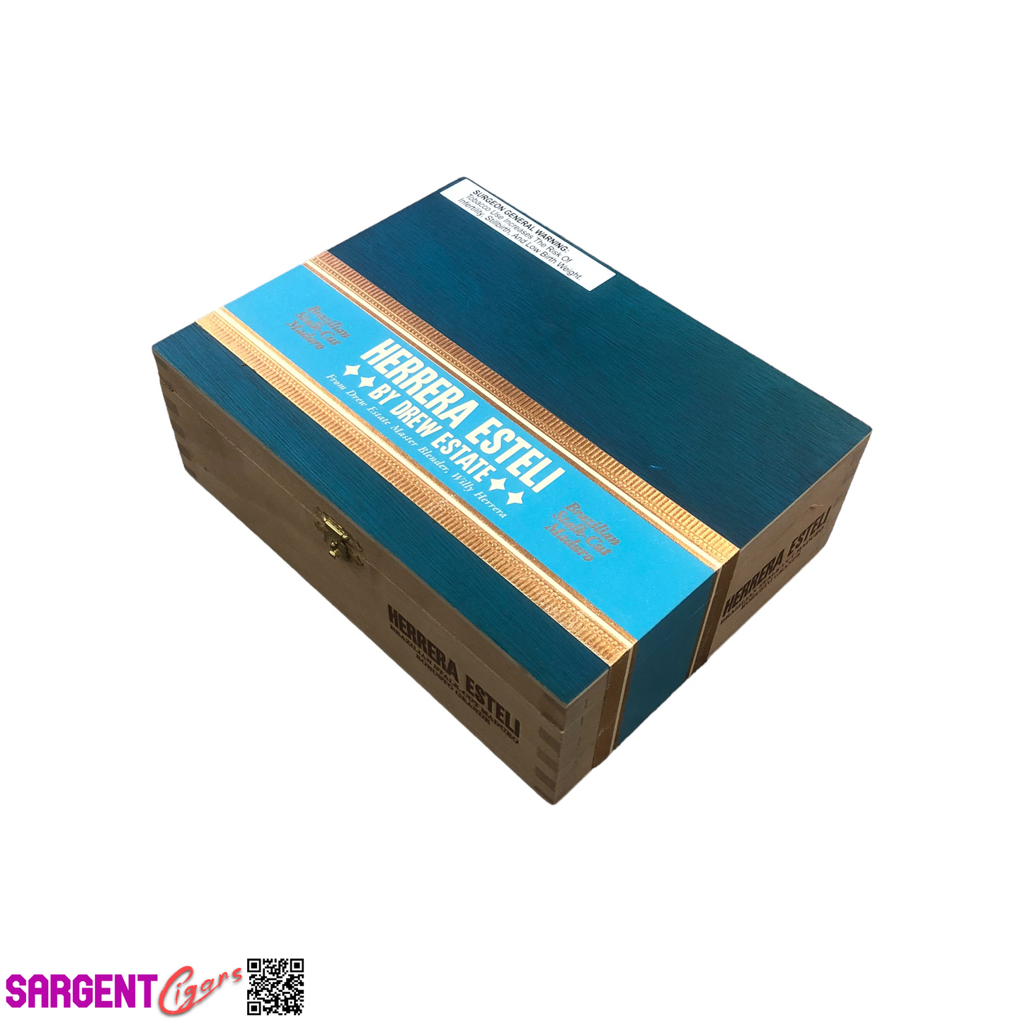 Herrera Esteli Maduro Robusto Empty Wooden Cigar Box 8.5x6.5x3