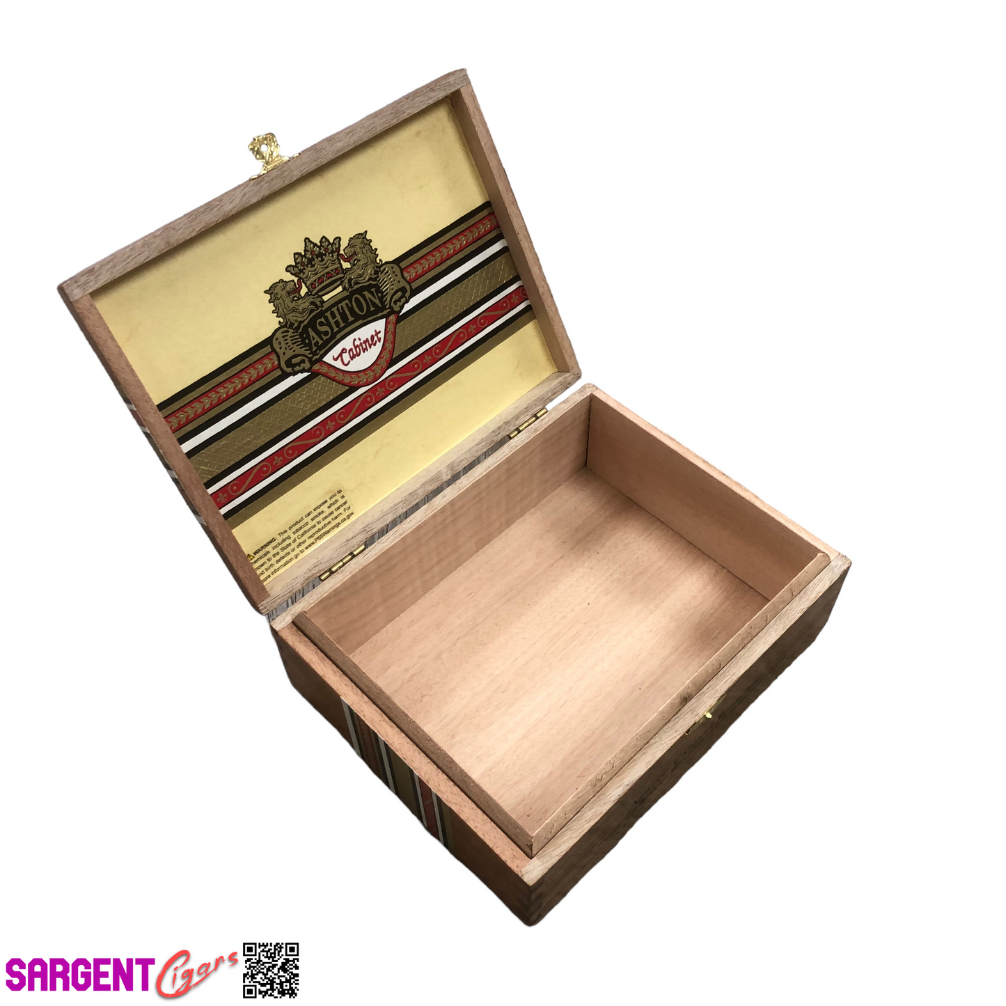 Ashton Cabinet Belicoso Empty Wooden Cigar Box 8x6.25x3