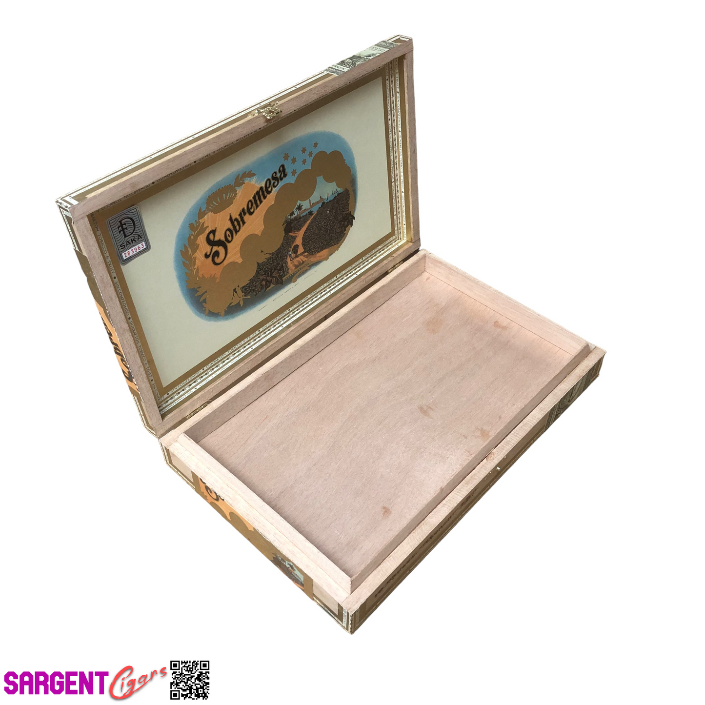 Dunbarton Sobremesa Wagashi Empty Wooden Cigar Box 11.75x7.5x1.75