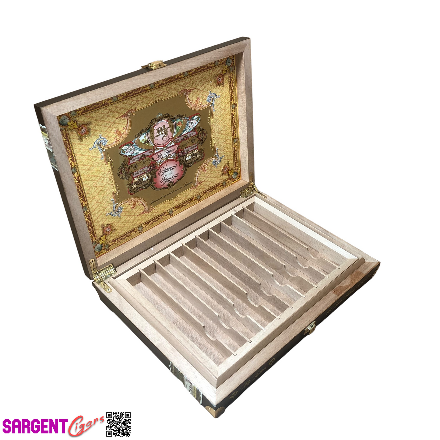 My Father Cigars Garcia & Garcia Empty Wooden Cigar Box 12.25x9.25x2