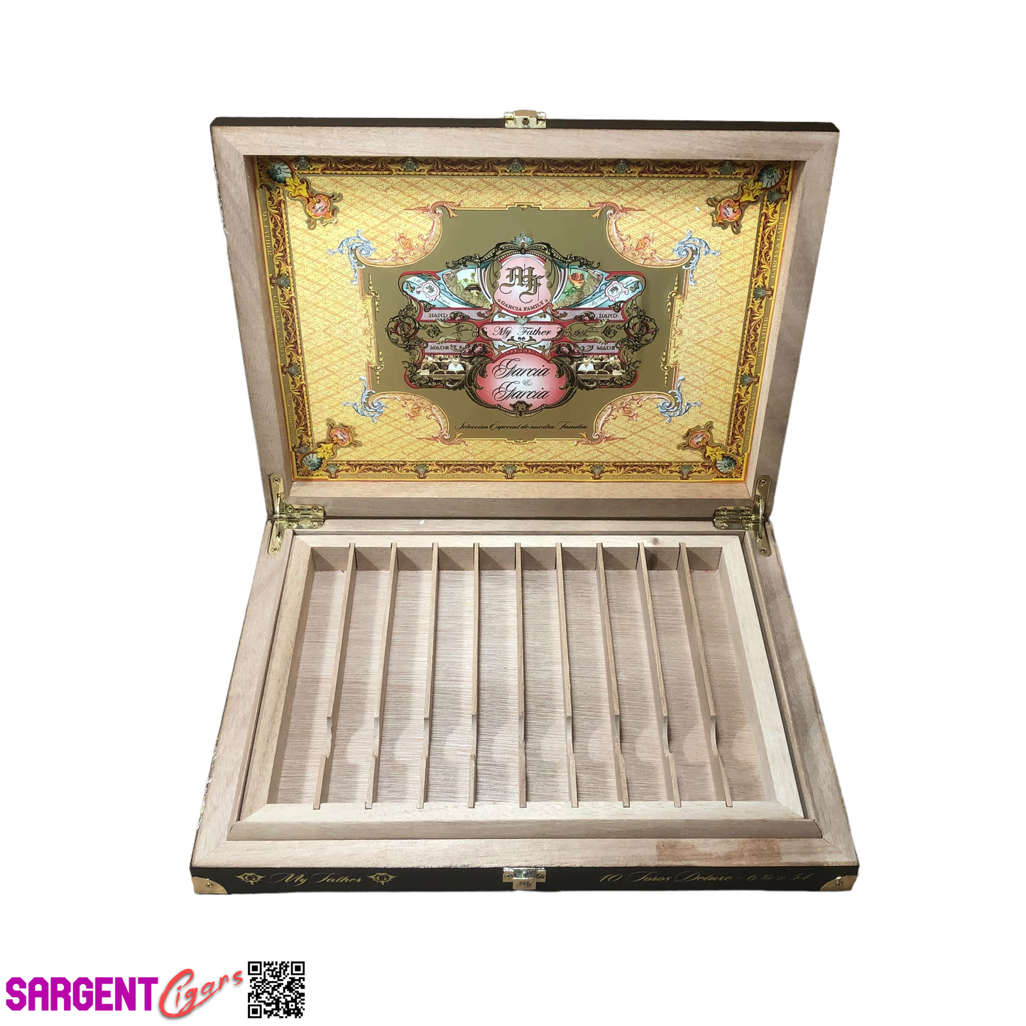 My Father Cigars Garcia & Garcia Empty Wooden Cigar Box 12.25x9.25x2