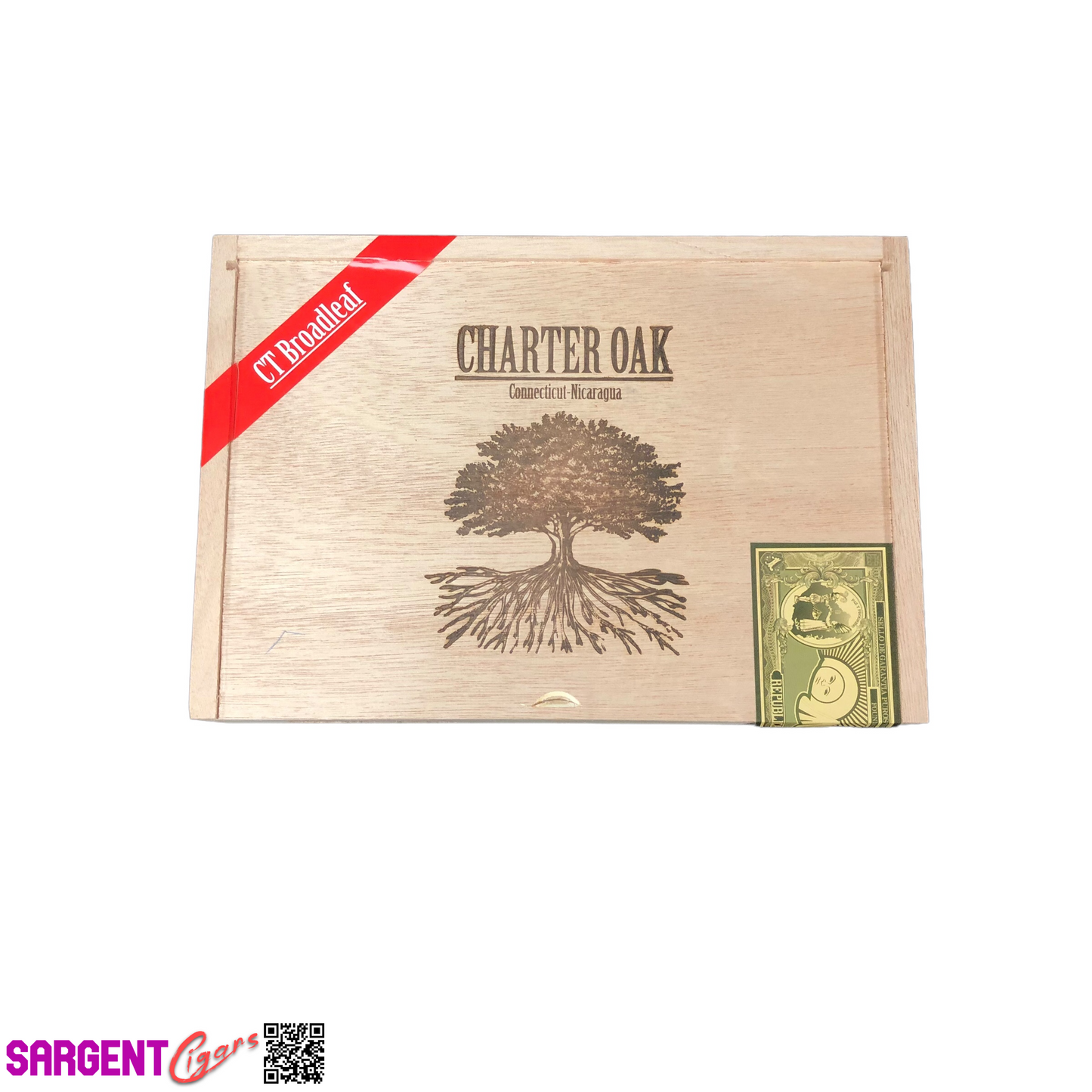 Charter Oak Grande Empty Wooden Cigar Box 9.75x6.75x2.25