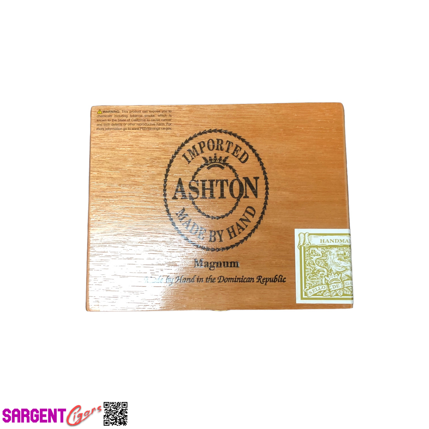 Ashton Classic Magnum Empty Wooden Cigar Box 7.75x6x2.5