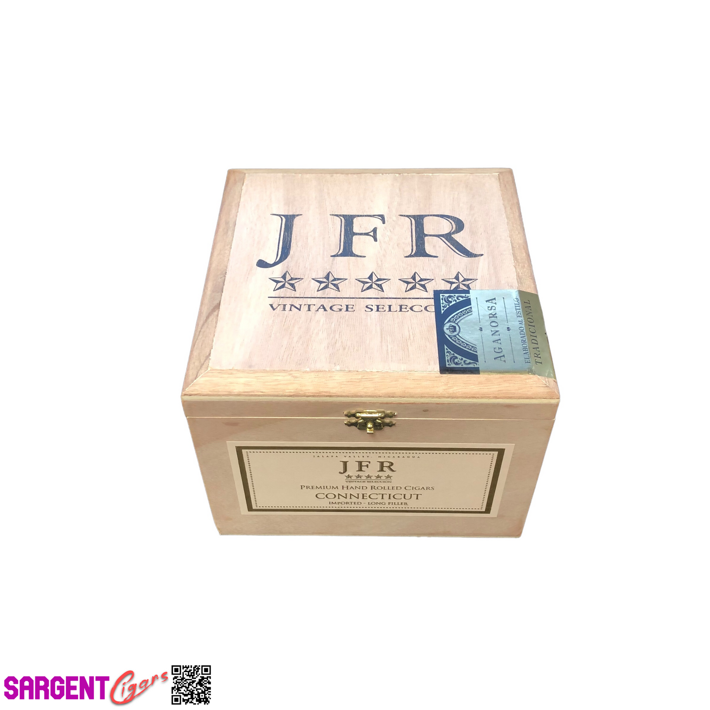 JFR Titan Connecticut Empty Wooden Cigar Box 7.25x8.25x6