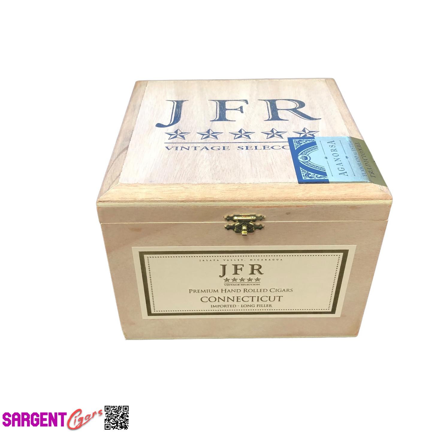 JFR Titan Connecticut Empty Wooden Cigar Box 7.25x8.25x6