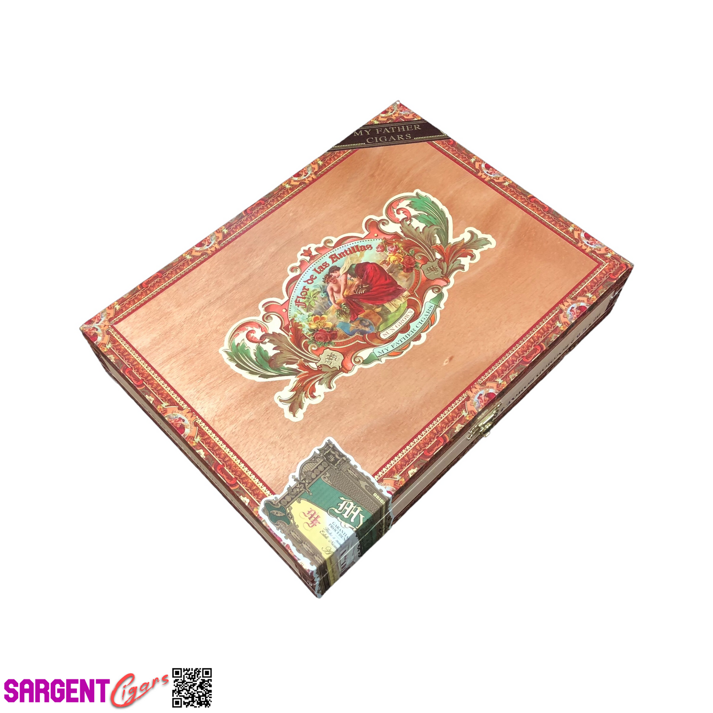 Flor De Las Antillas Toro Gordo Empty Wooden Cigar Box 9.75x7.5x2