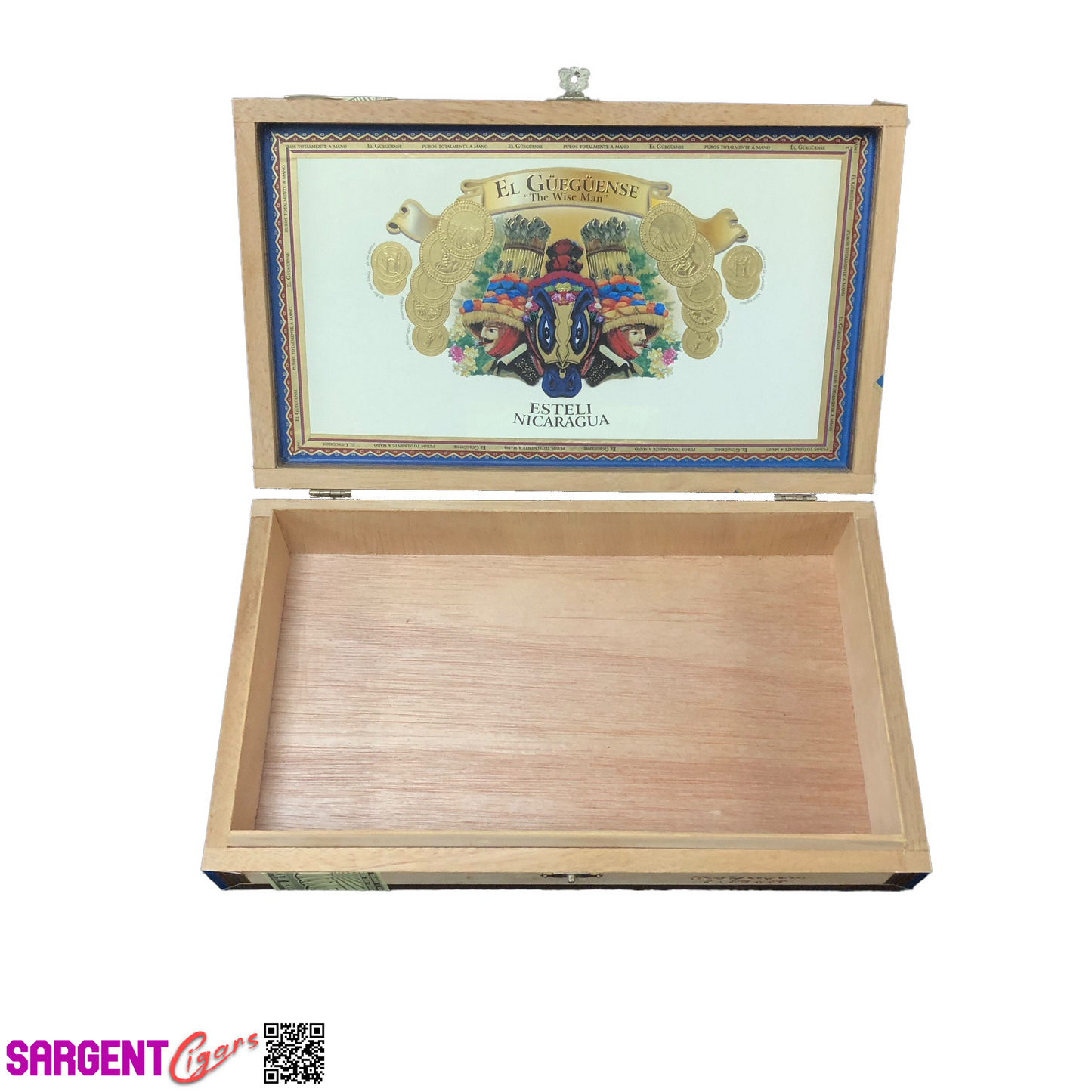 The Wise Man Robusto Empty Wooden Cigar Box 11x6.5x1.5