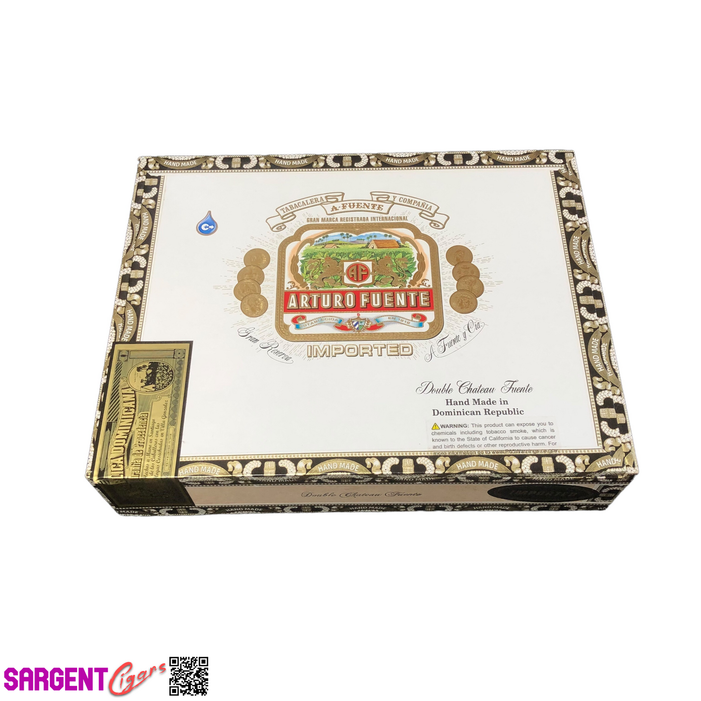 Arturo Fuente Double Chateau Natural Empty Cigar Box 9.5x7.5x2