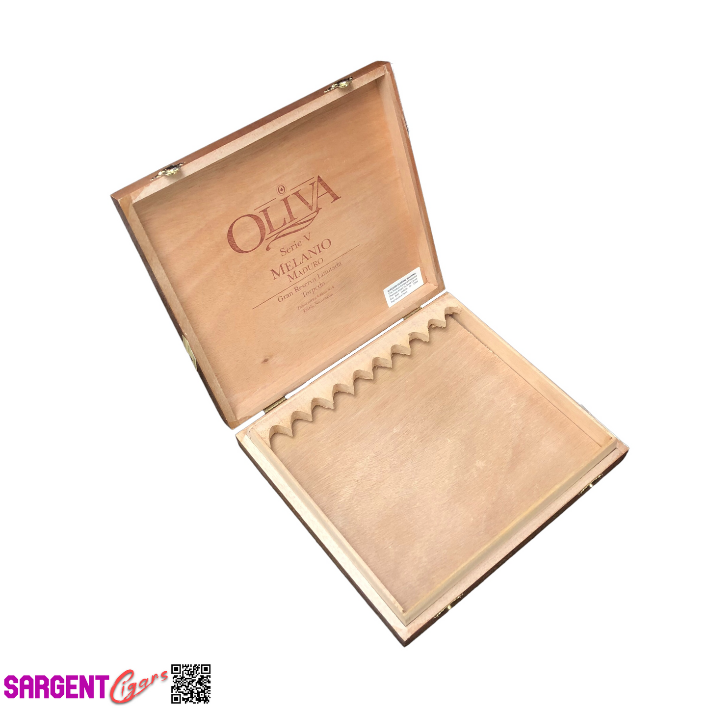 Oliva Serie V Melanio Torpedo Empty Wooden Cigar Box 9x8x1.5