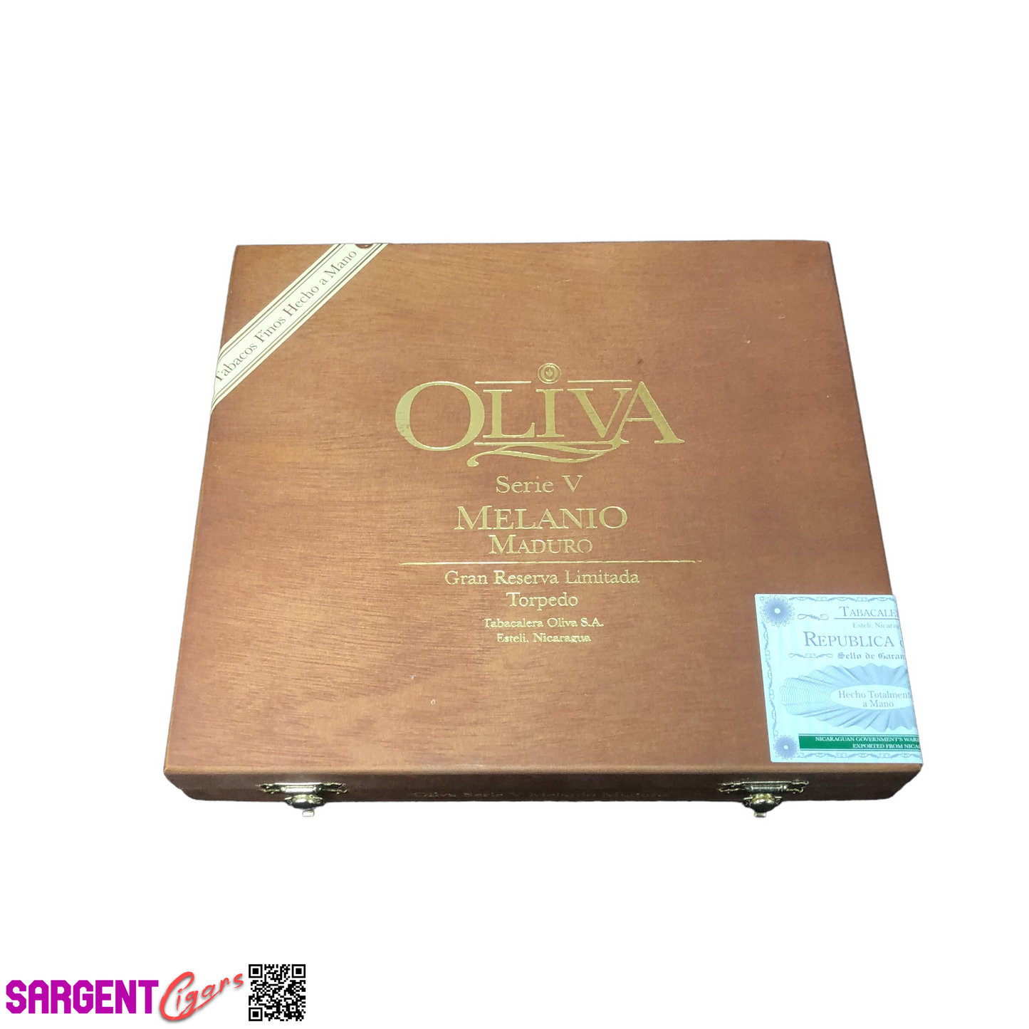 Oliva Serie V Melanio Torpedo Empty Wooden Cigar Box 9x8x1.5