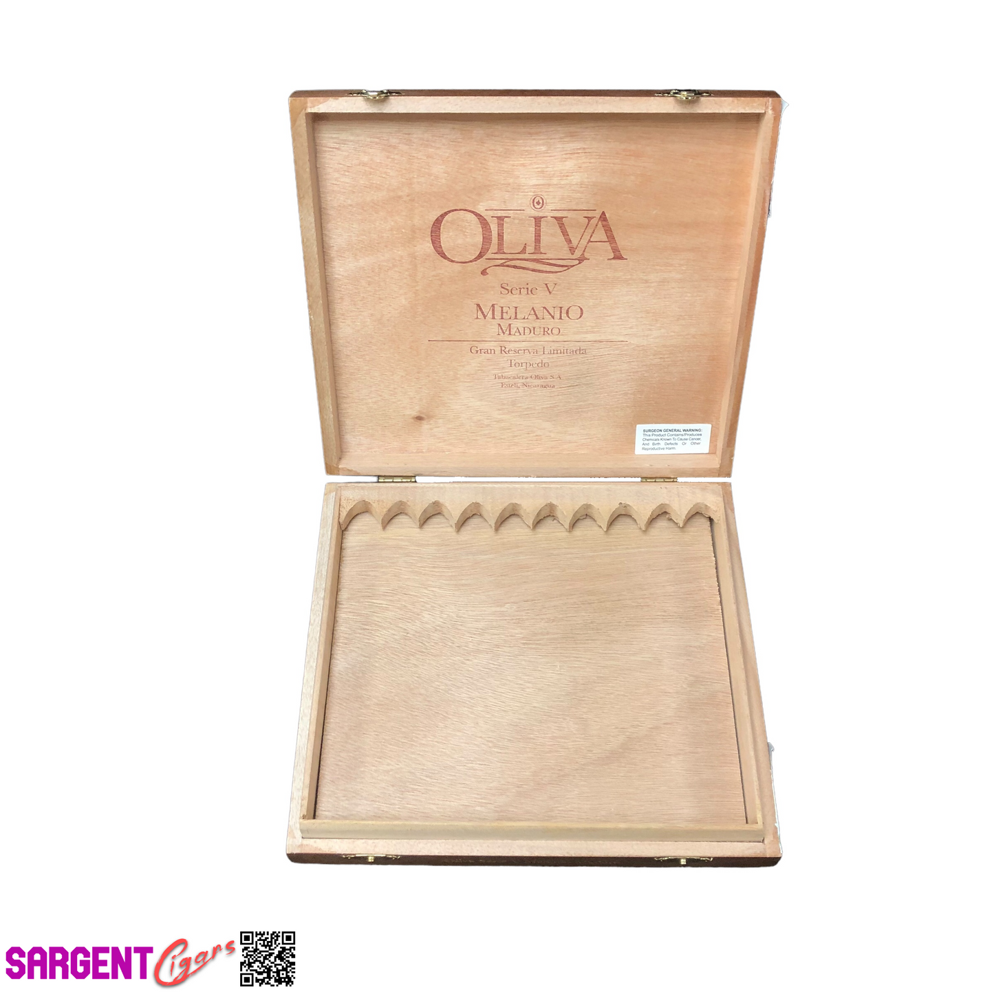 Oliva Serie V Melanio Torpedo Empty Wooden Cigar Box 9x8x1.5