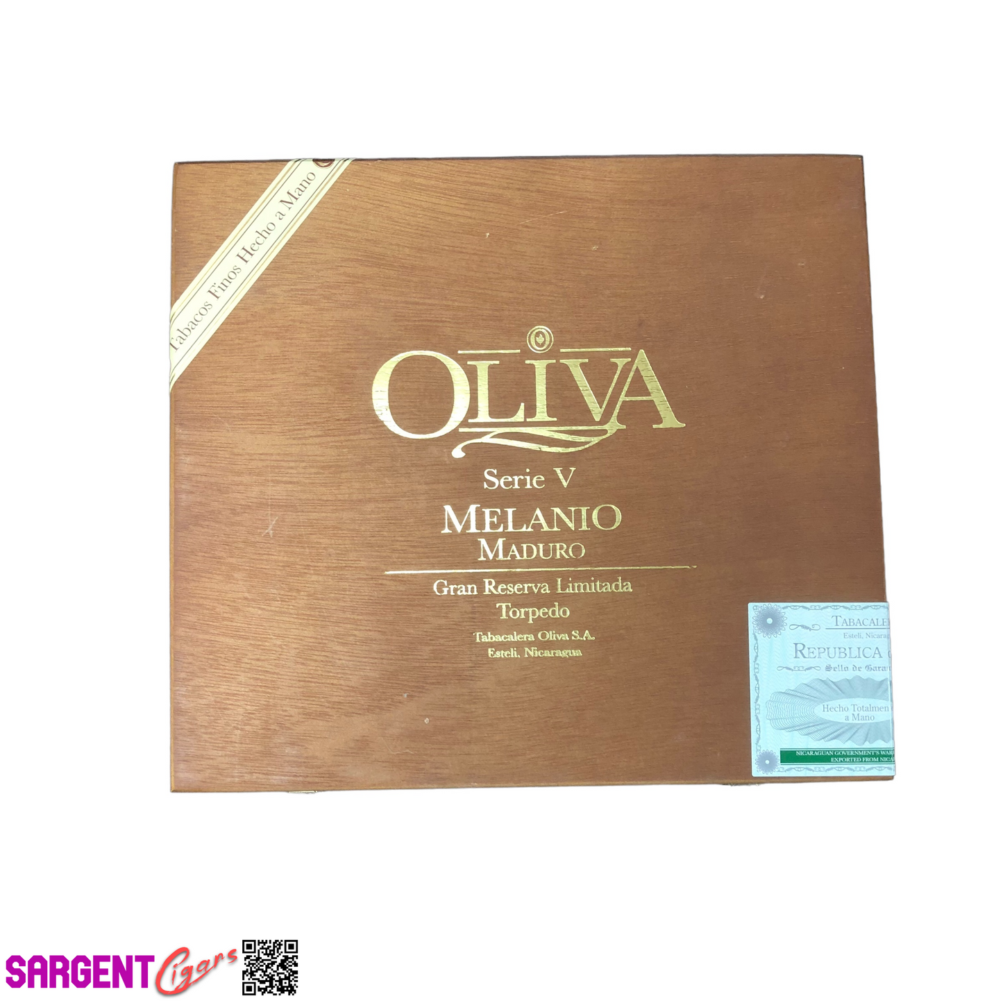 Oliva Serie V Melanio Torpedo Empty Wooden Cigar Box 9x8x1.5