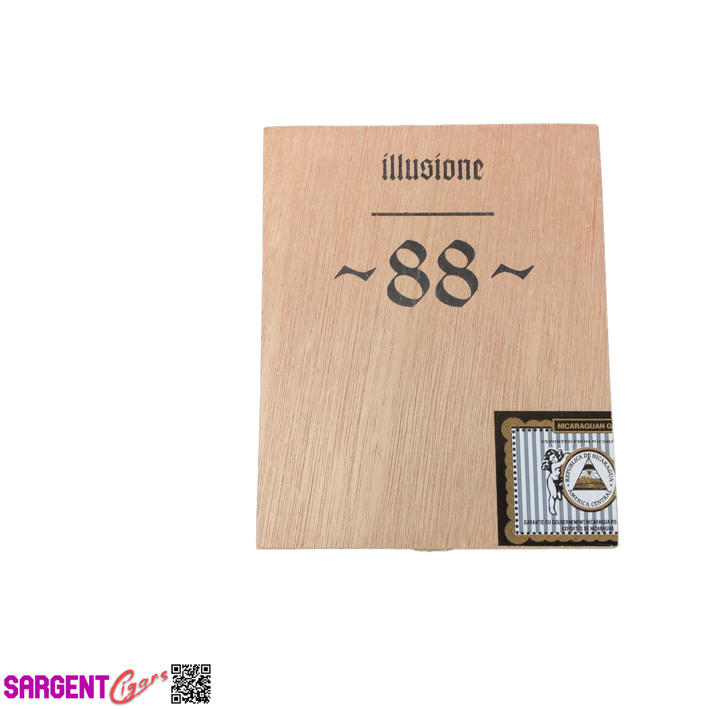 Illusione 88 Empty Wooden Cigar Box 4.75x6x4.25