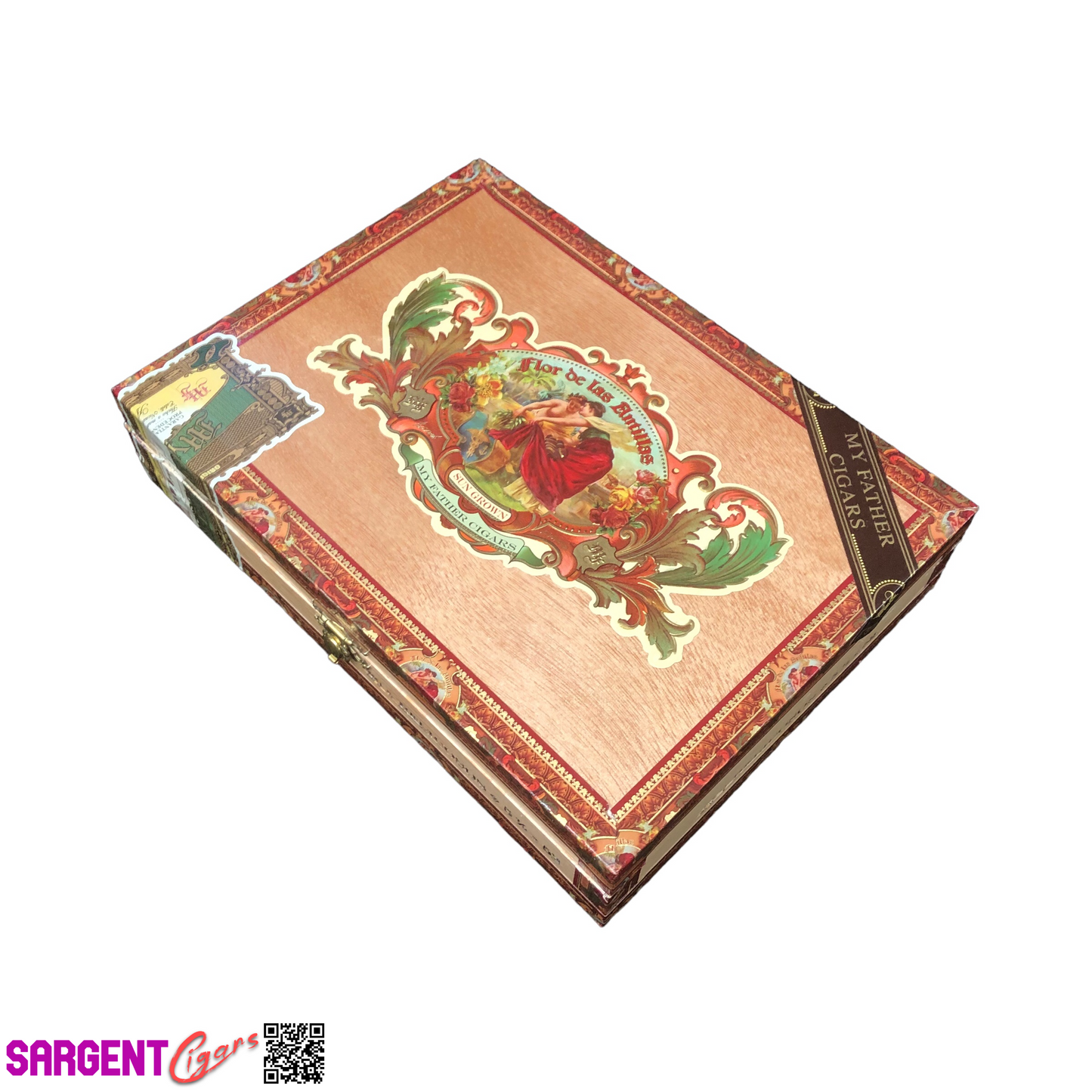 Flor De Las Antillas Belicoso Empty Wooden Cigar Box 9x6.5x2