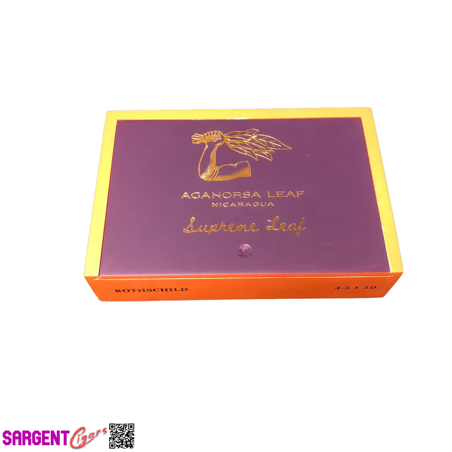 Aganorsa Leaf Supreme Leaf Rothschild Empty Wooden Cigar Box 8.25x5.5x2