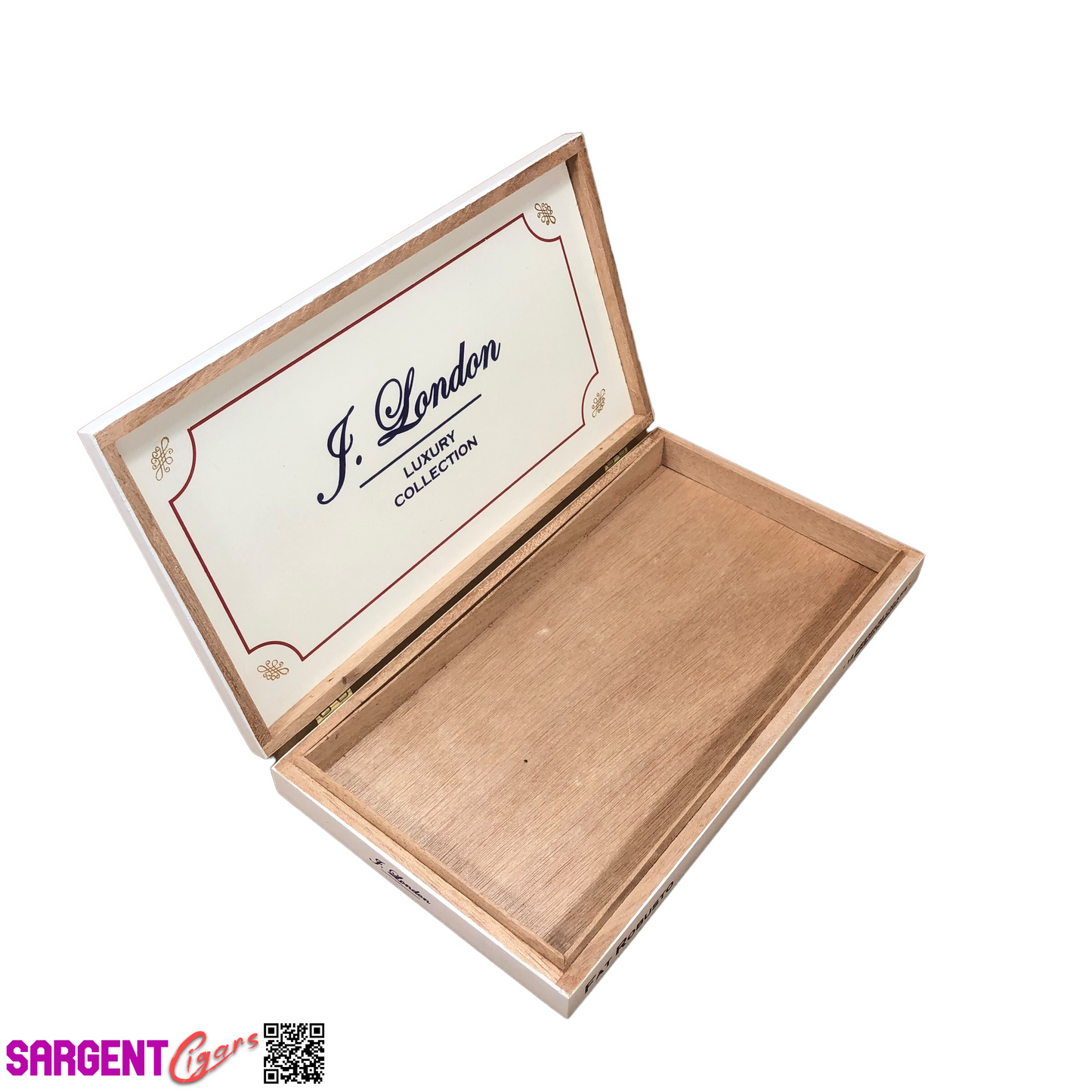 J London Luxury Collection Fat Robusto Empty Wooden Cigar Box 10.75x6x1.25