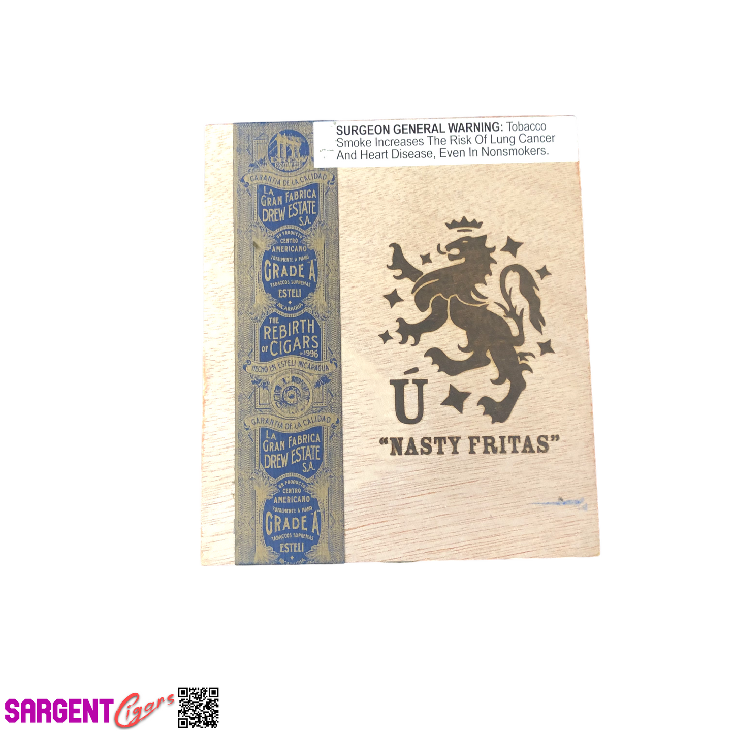 Liga Privada Nasty Fritas Empty Wooden Cigar Box 5x5.75x3.75