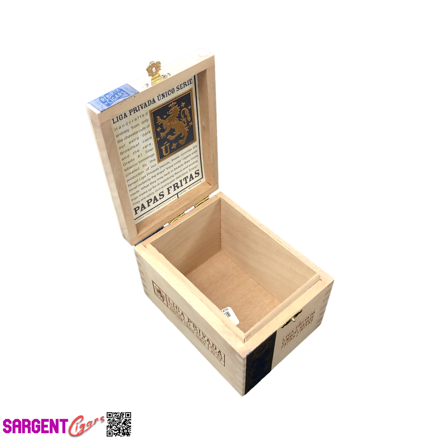 Liga Privada Unico Serie Papas Fritas Empty Wooden Cigar Box 4.5x6x4