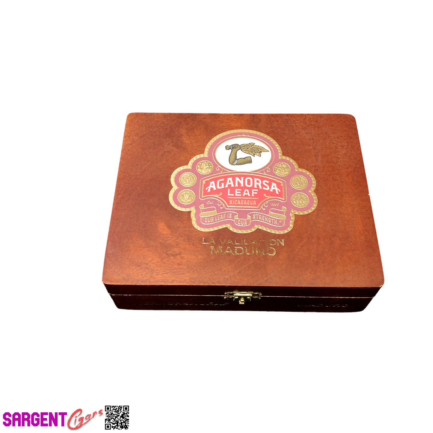 Aganorsa Leaf Validacion Maduro Gran Robusto Empty Wooden Cigar Box 7.5x6.25x2