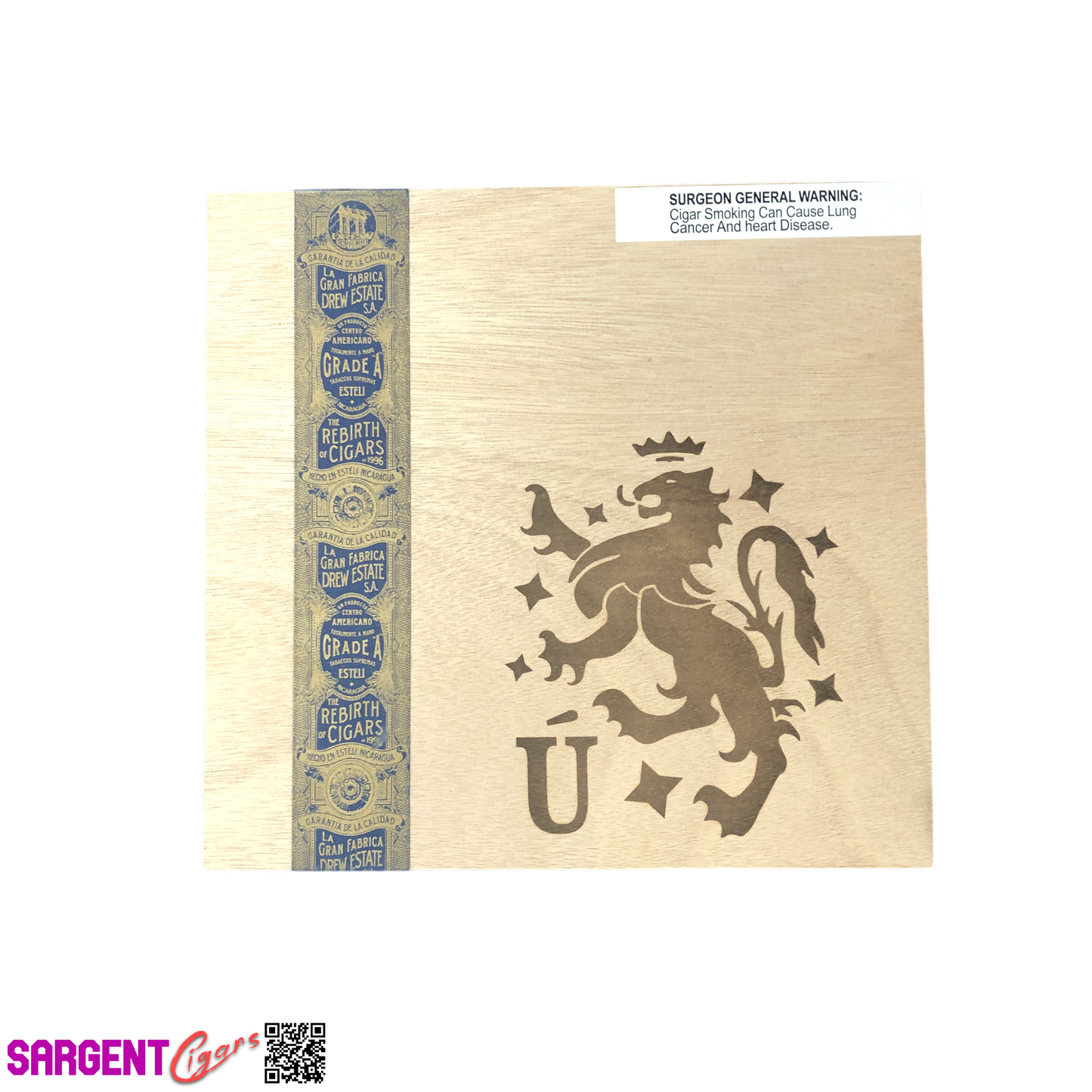 Liga Privada Unico Velvet Rat Empty Wooden Cigar Box 8.25x8x1.5
