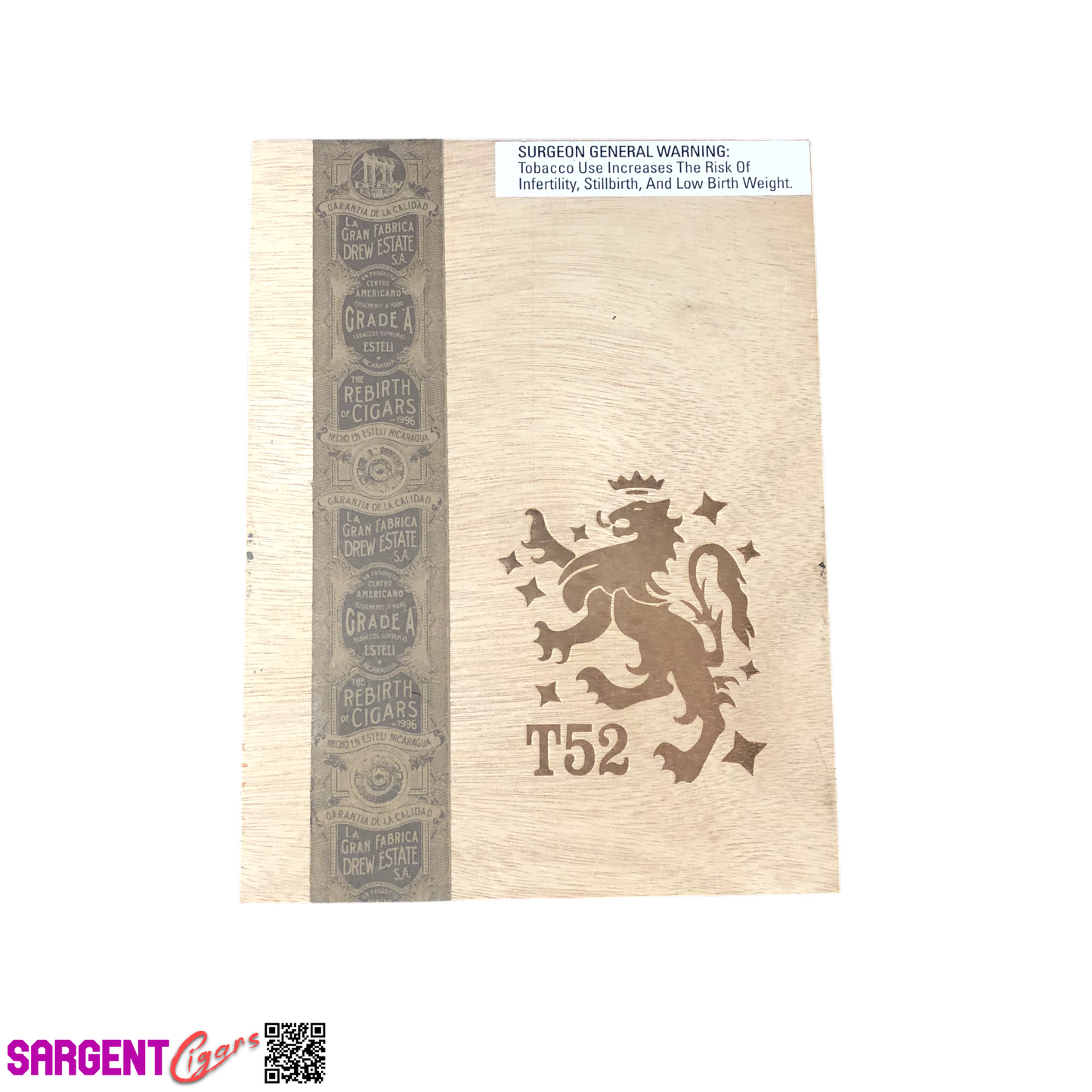 Liga Privada T52 Corona Doble Empty Wooden Cigar Box 6x8x4